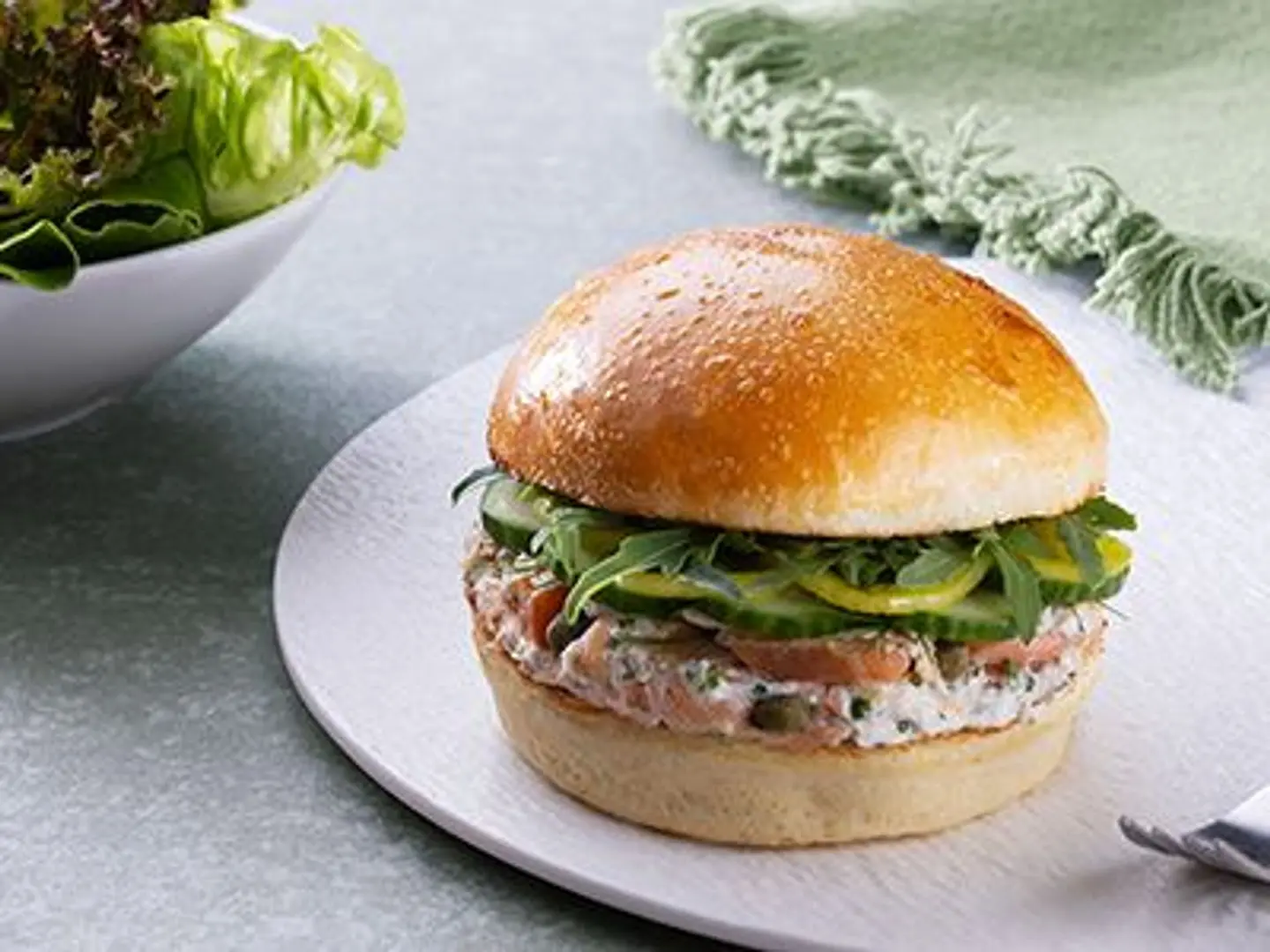 Hot Smoked Salmon Brioche
