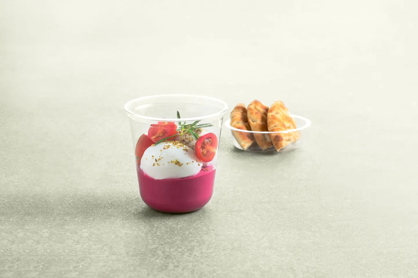 Beetroot Houmous & Egg Pot