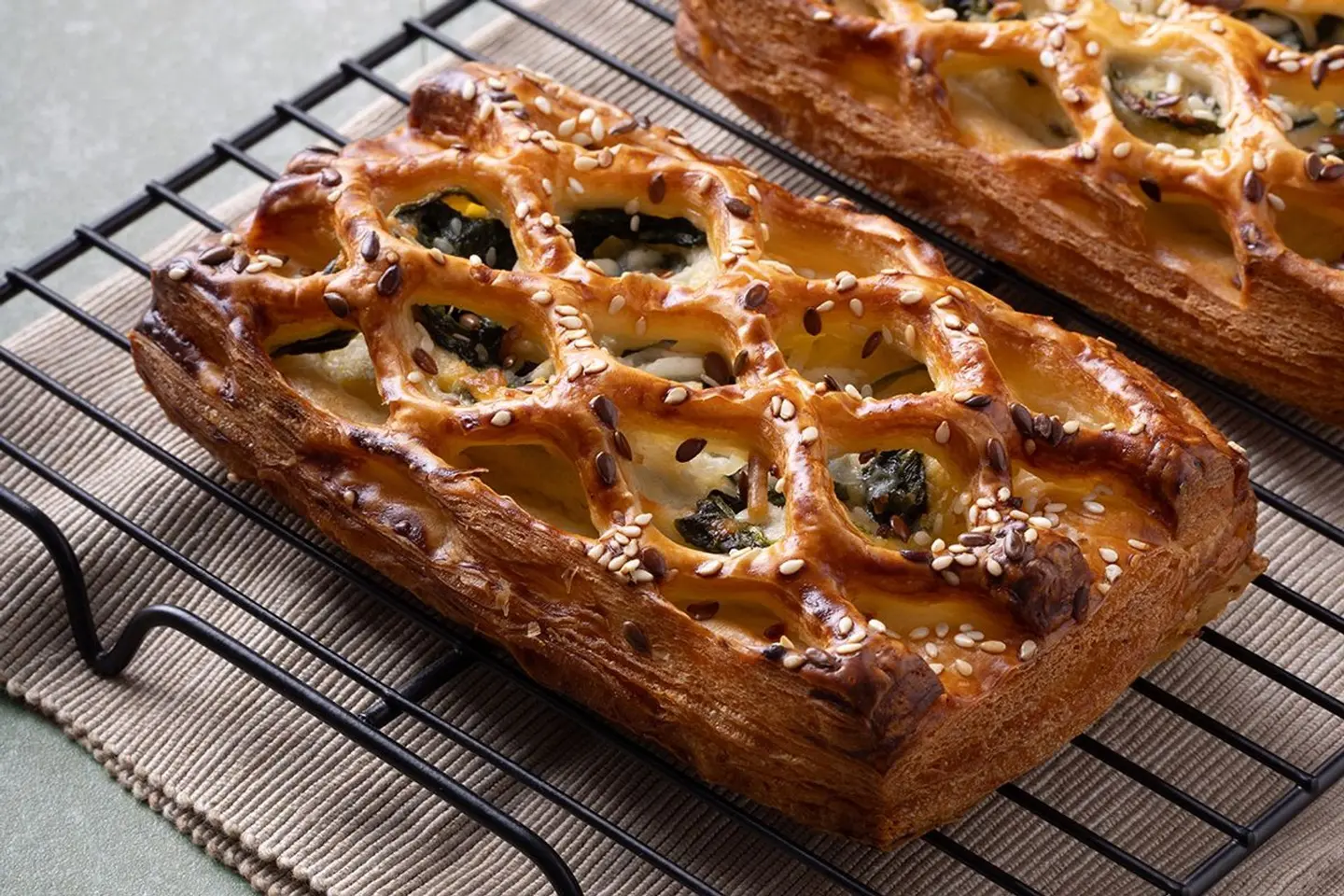 Polenta & Spinach Lattice