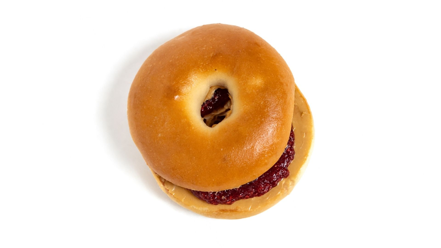 Jam & Peanut Butter With Plain Bagel
