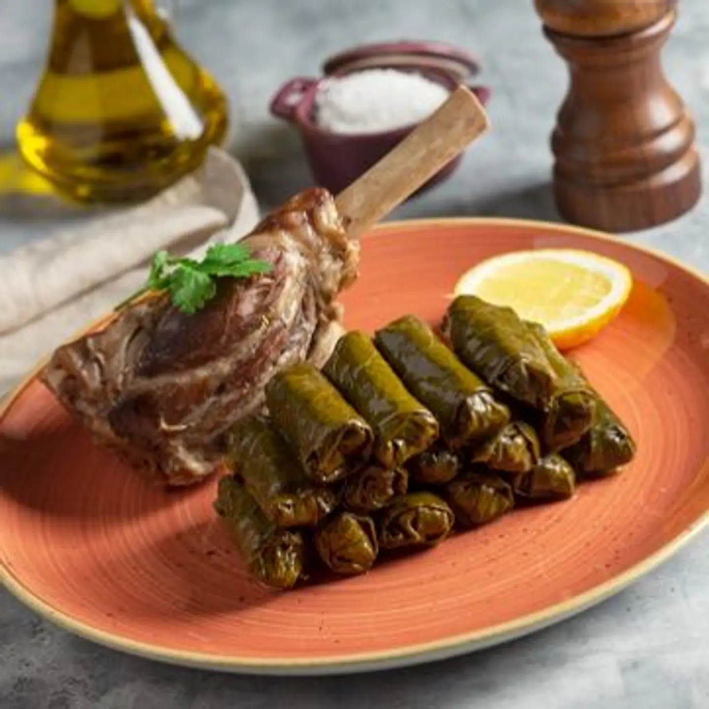 Stuffed Vine Leaves With Lamb Shanks