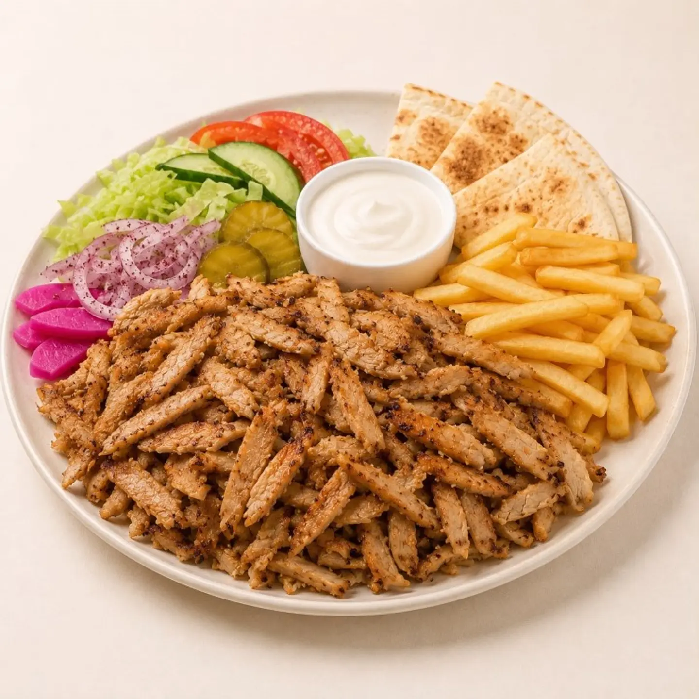 صحن شاورما وسط