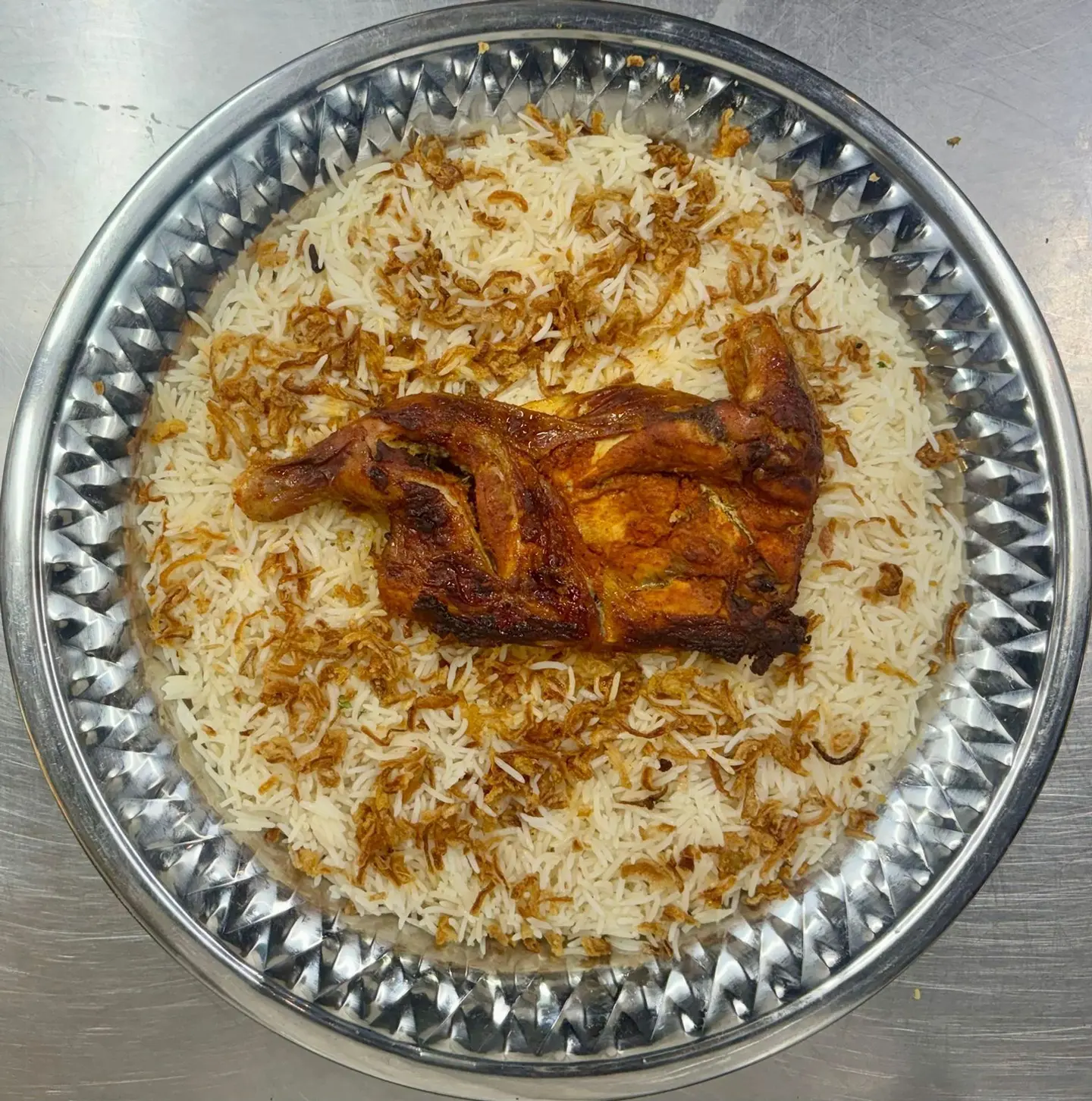 Half Oven Baked Chicken With White Rice