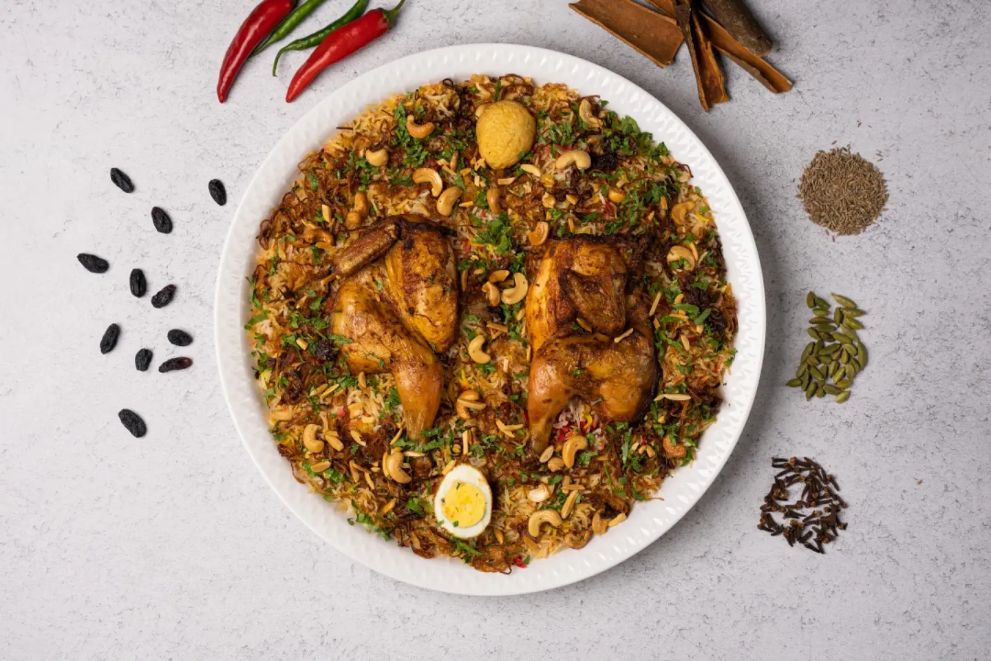 Oven Chicken And Biryani Rice