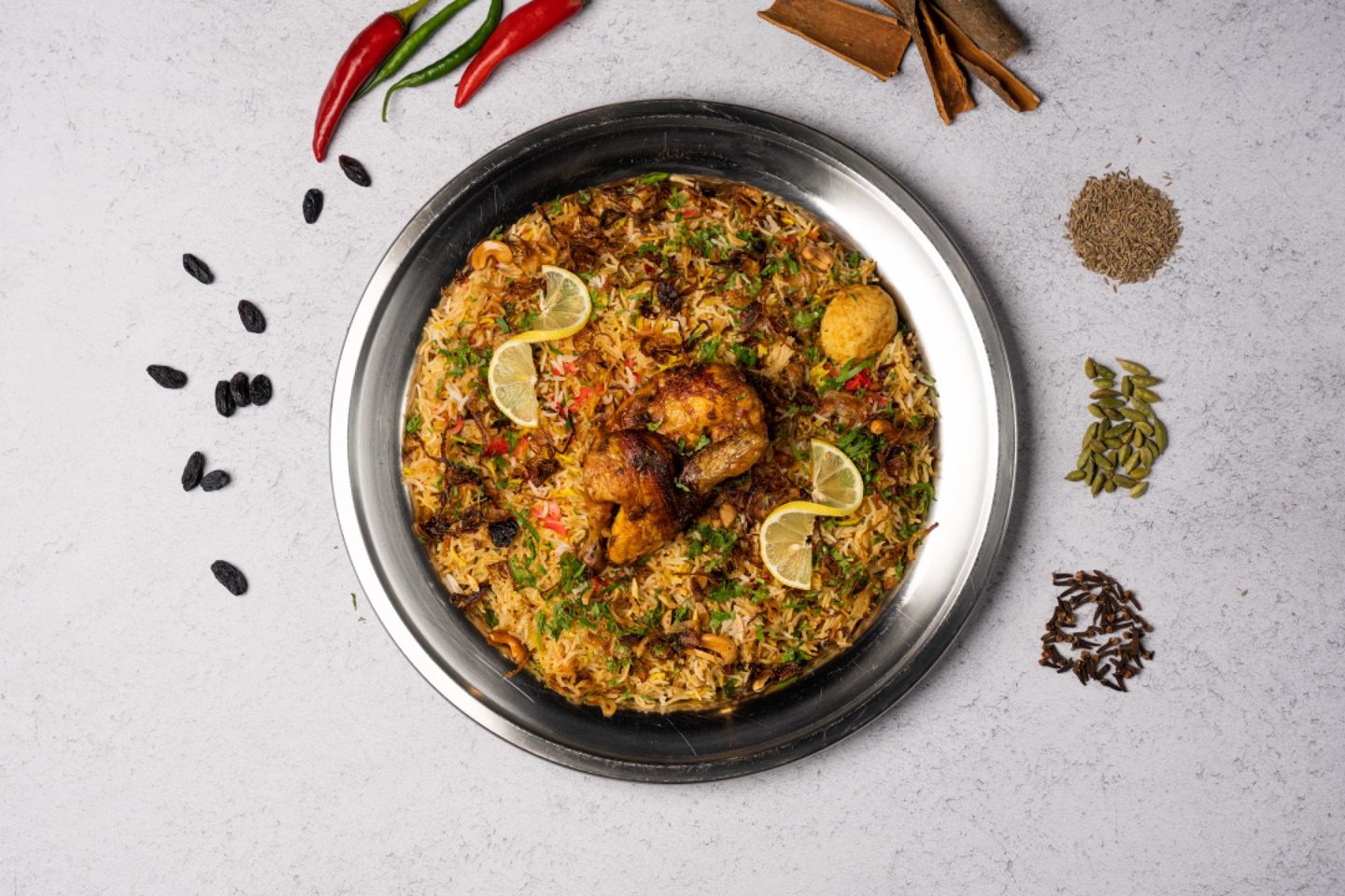 نصف دجاج فرن - رز برياني