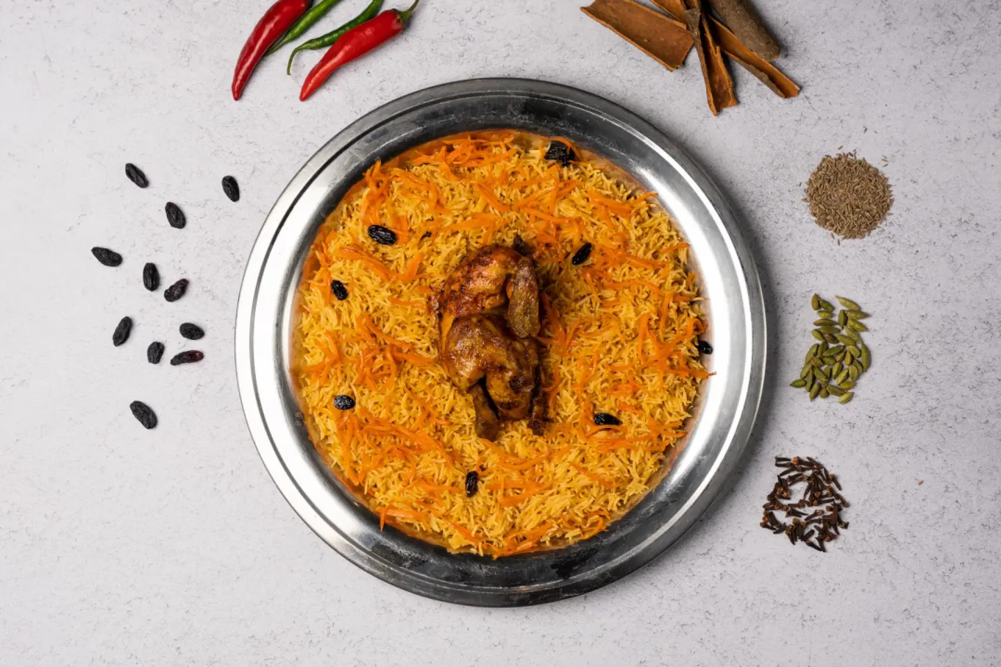 نصف دجاج فرن - رز بخاري