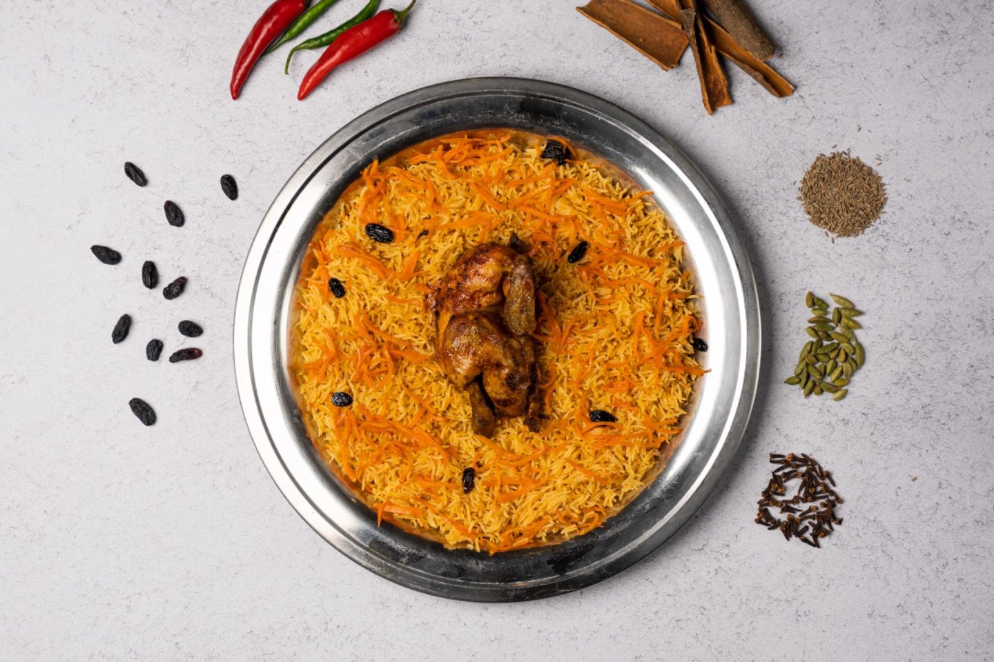 نصف دجاج فرن - رز بخاري