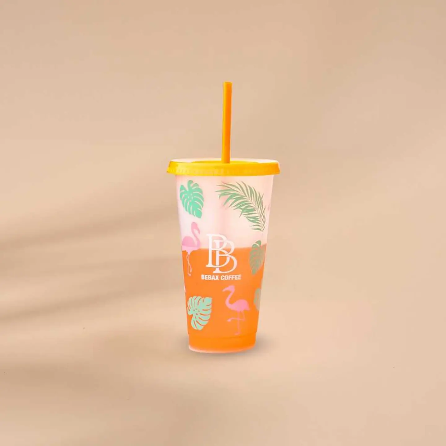 Orange Plastic Cold Drink Mug (16 Oz)