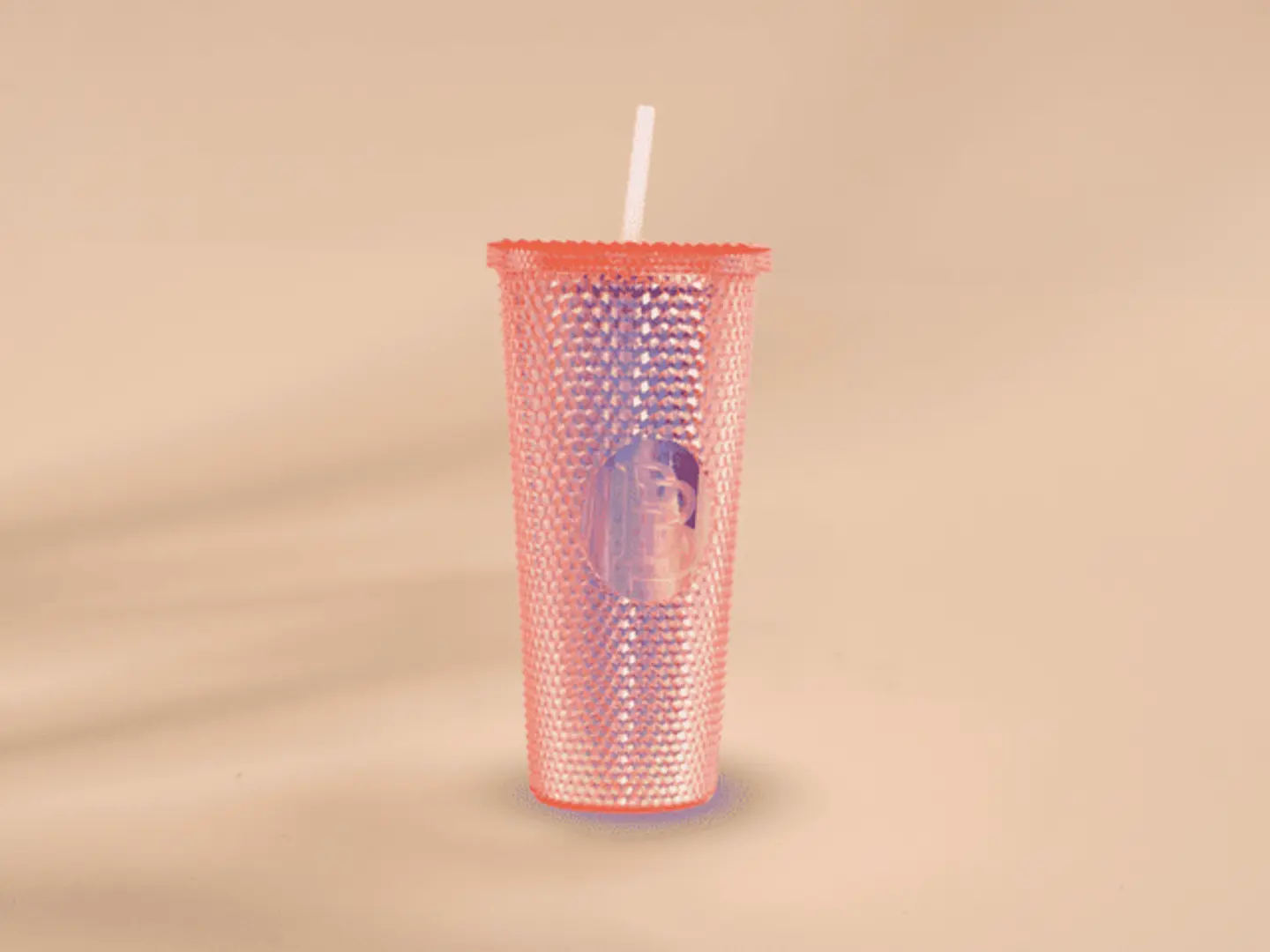 كوب حافظ للبروده بينك لامع (١٦ اونص )