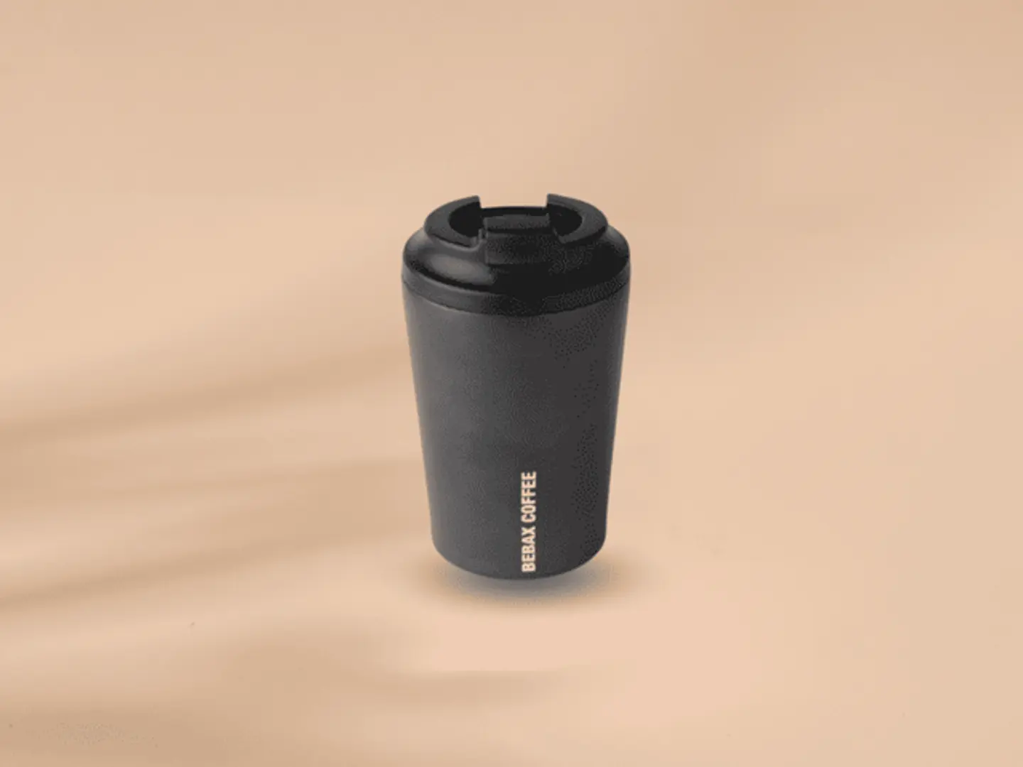 مق المشروبات الحاره ستانلس ستيل الاسود (١٢ اونص )