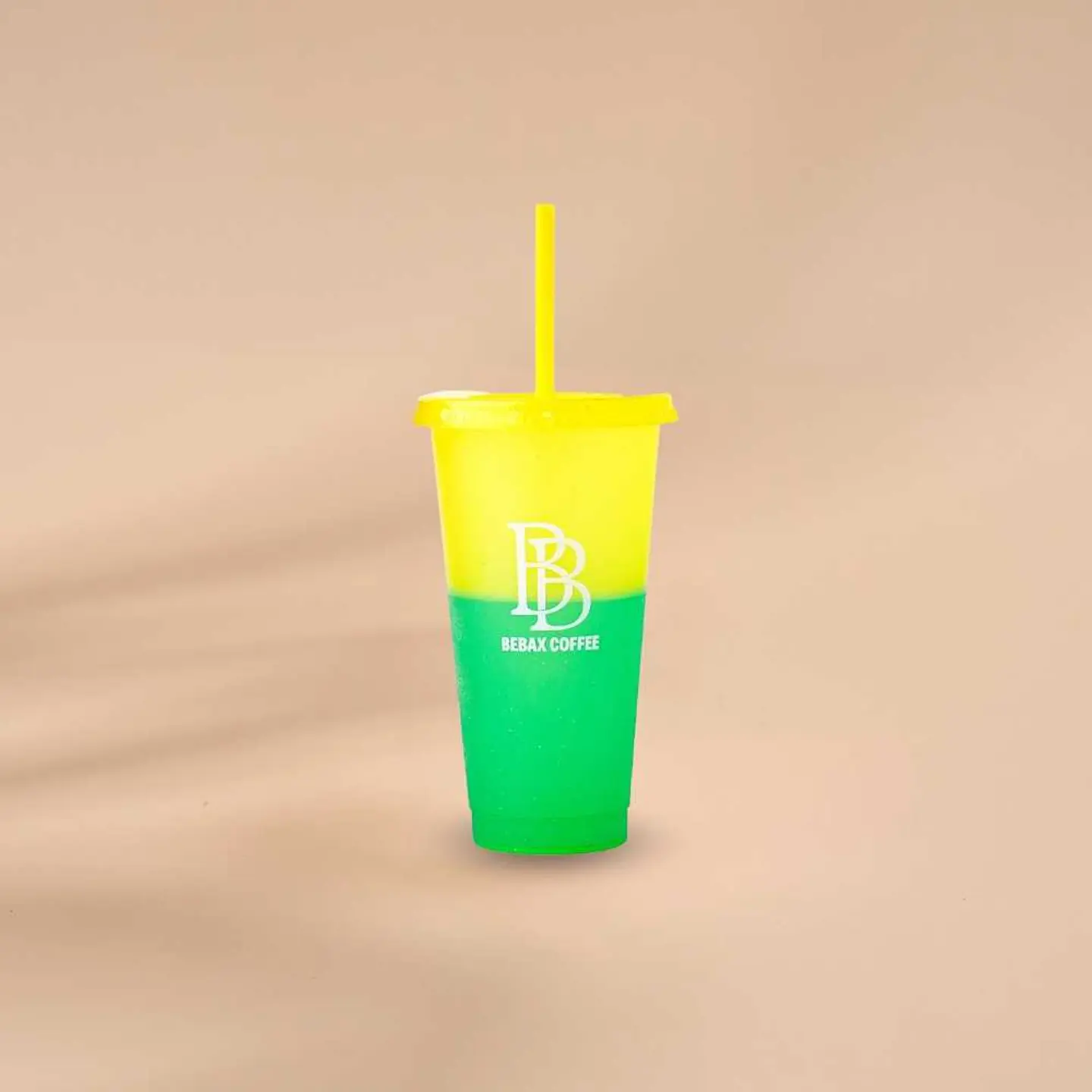 Yellow Plastic Cold Drink Mug (16 Oz)