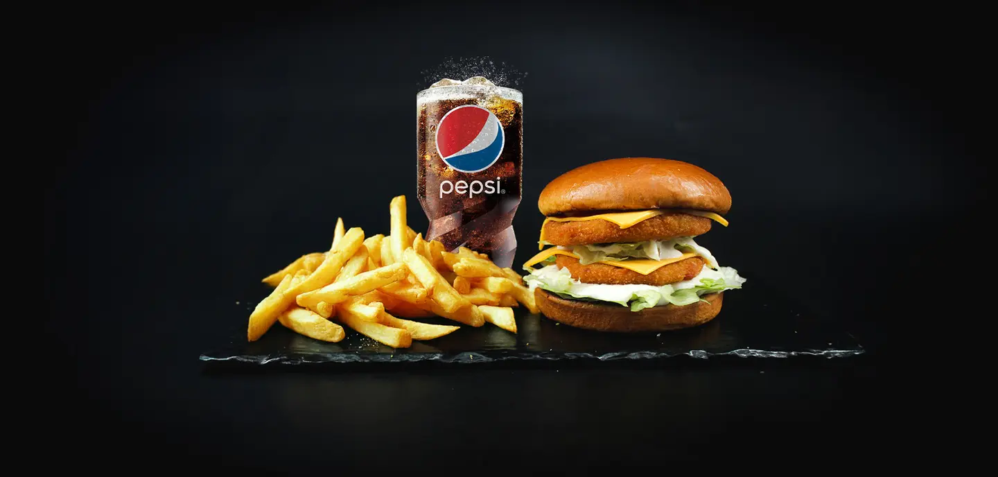 Double Chicken Burger Meal