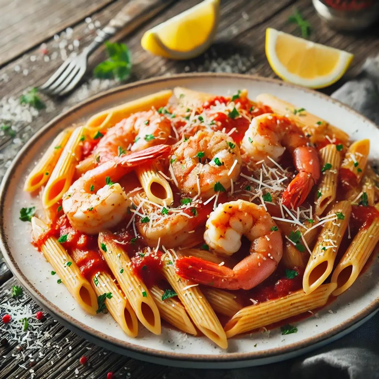 Shrimp Penne Pasta Red Sauce