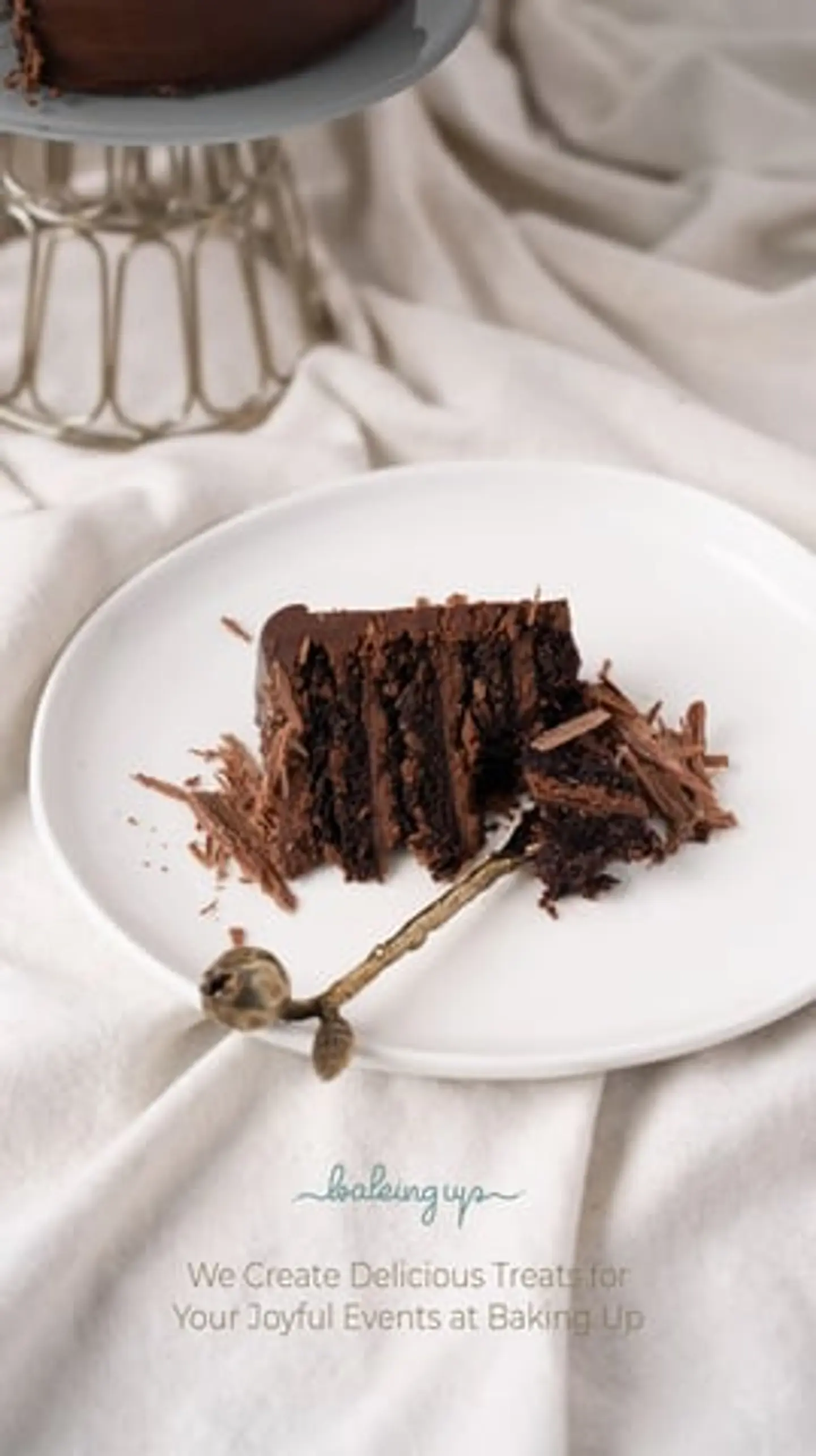 Midnight Bloom Cake Slice
