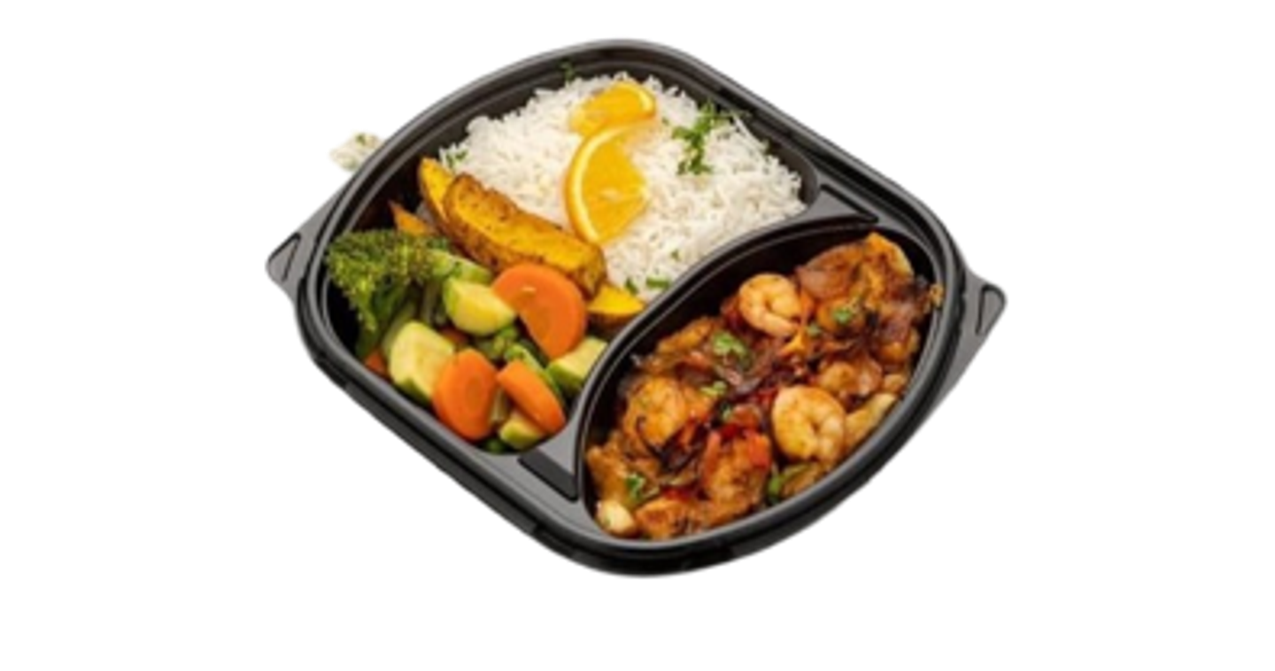 Pescatora Fish With Shrimp Rice And Mashed Potatoes
