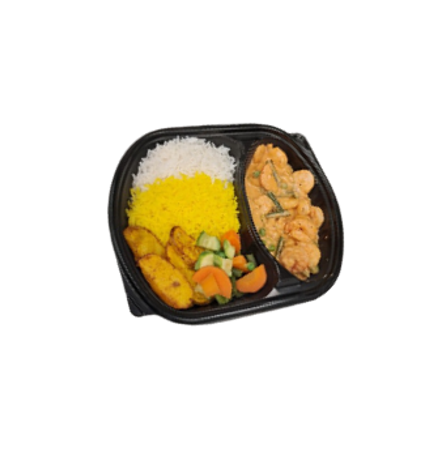 Shrimp Curry With Vegetables And Mixed Carbs