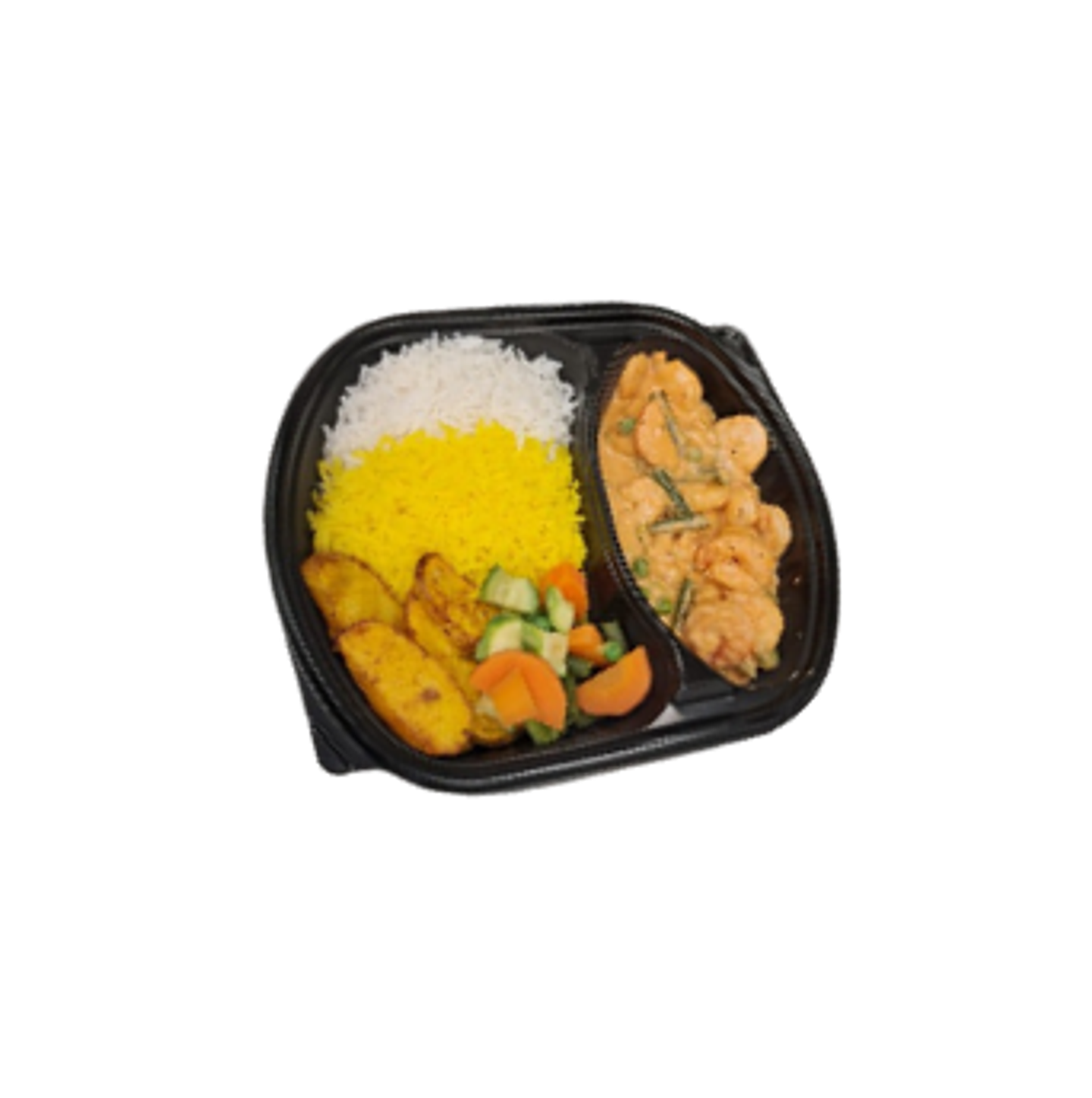 Shrimp Curry With Vegetables And Mixed Carbs