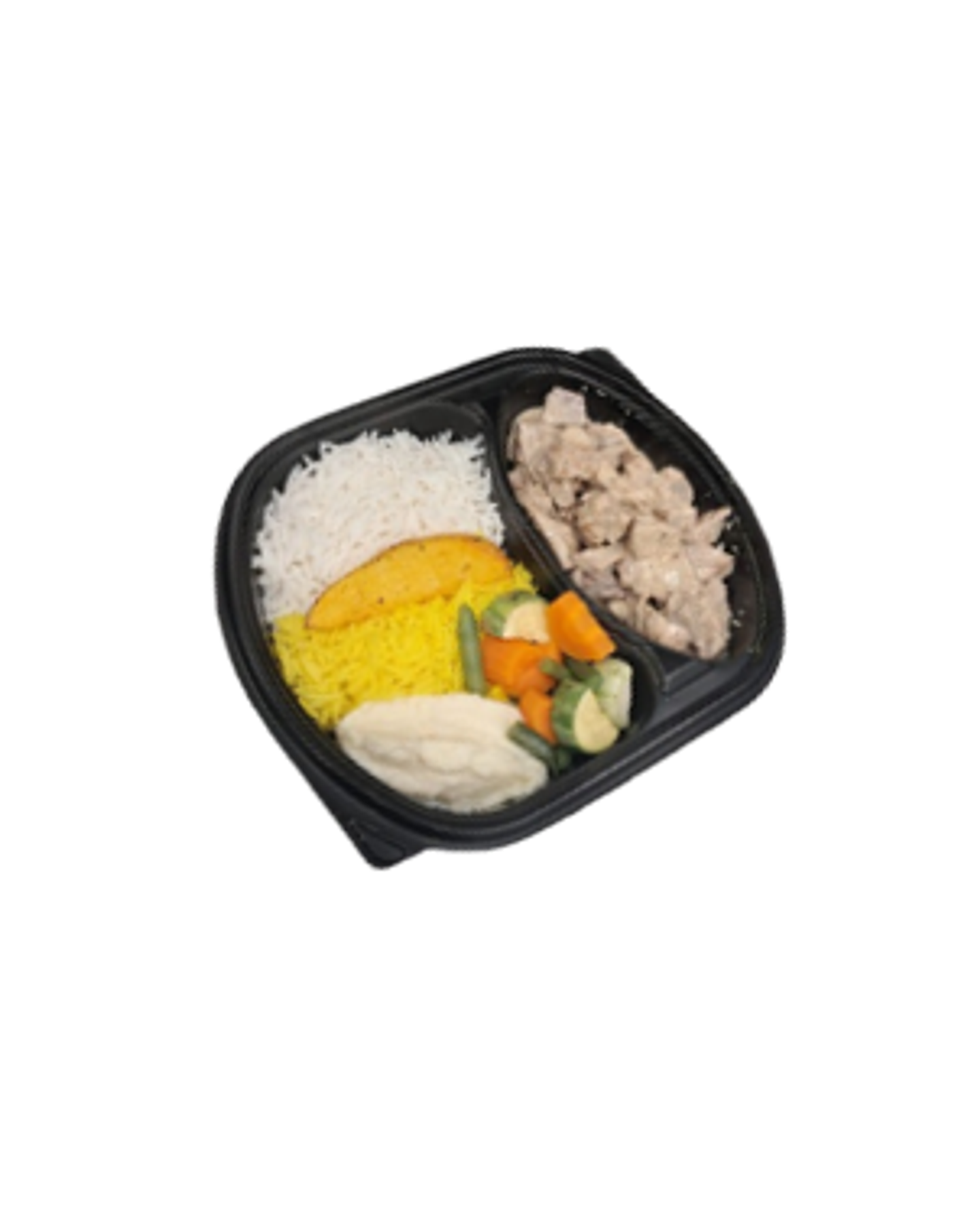 Creamy Alfredo Beef With Mixed Rice And Vegetables