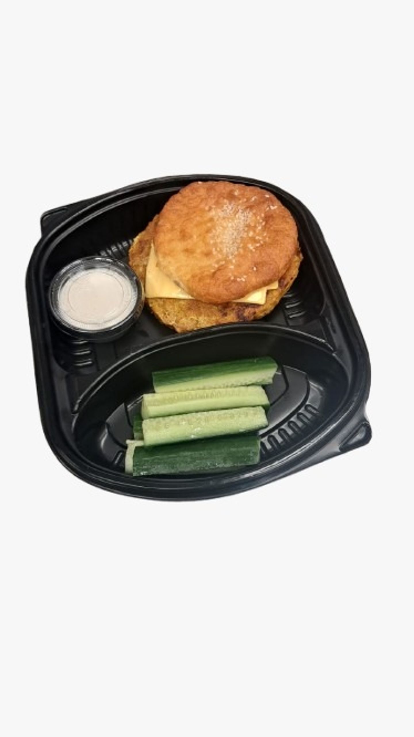 Chicken Burger With Keto Bun And Cucumber Slices