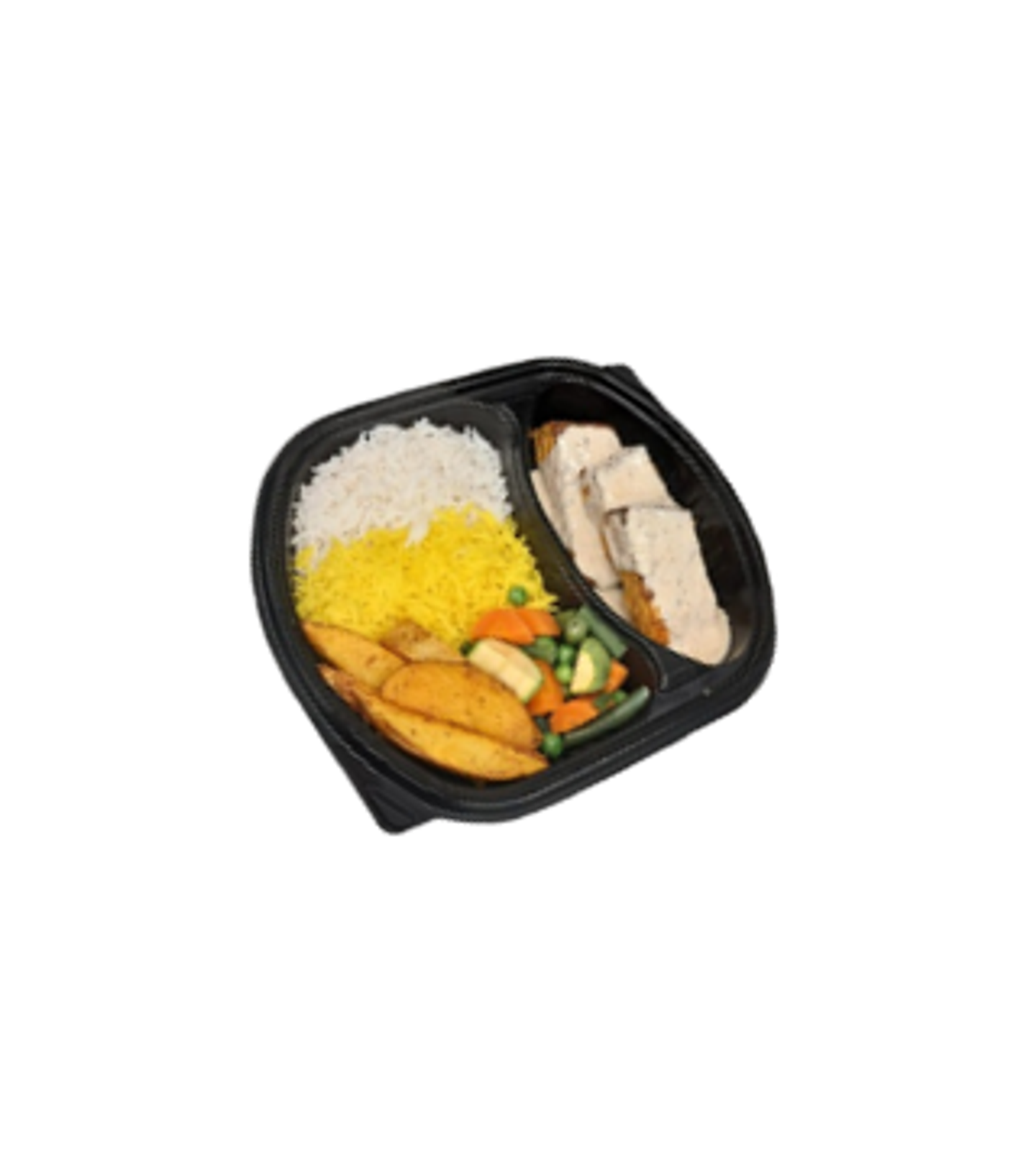 Creamy Salmon Alfredo With Mixed Rice And Vegetables