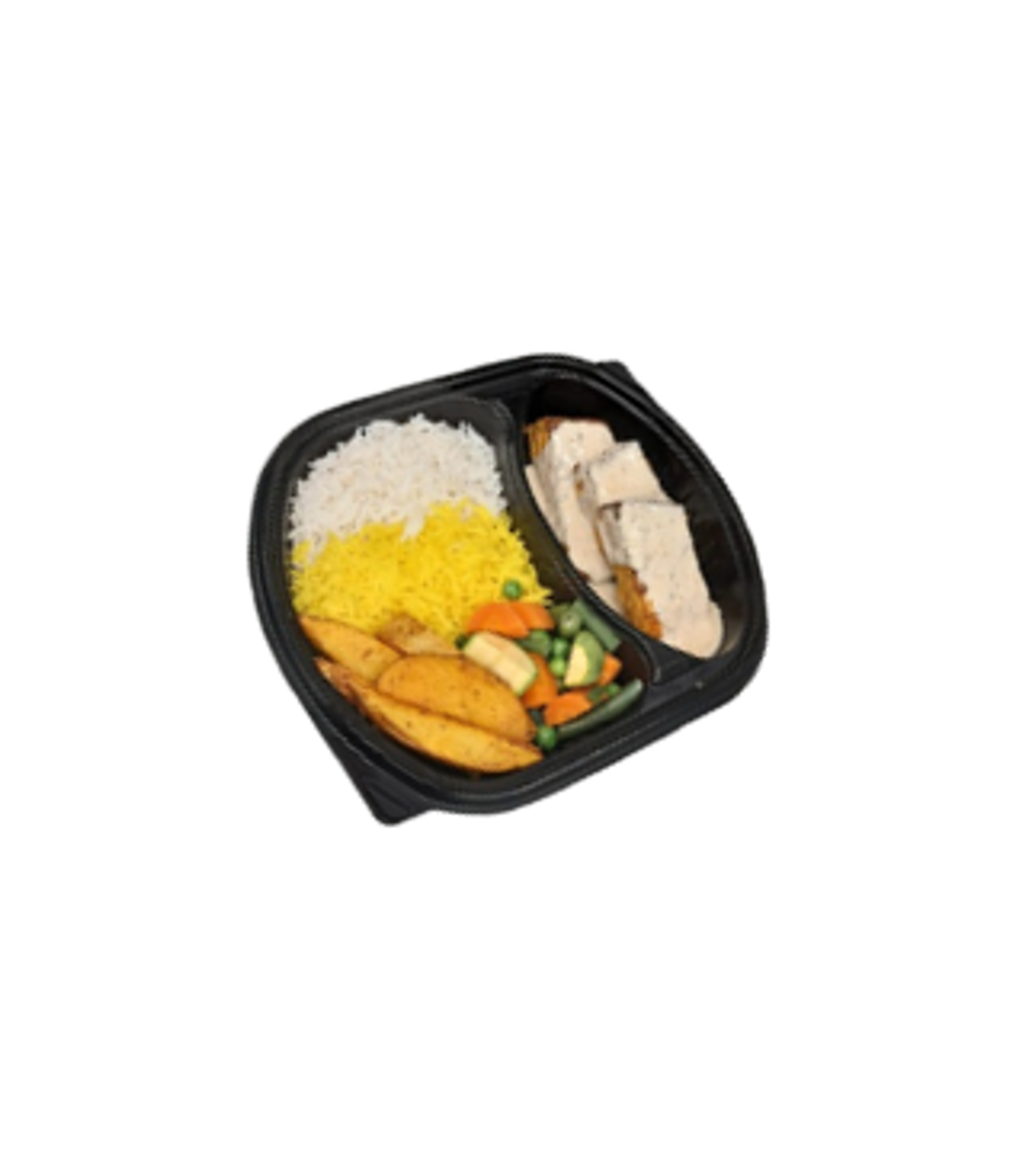 Creamy Salmon Alfredo With Mixed Rice And Vegetables