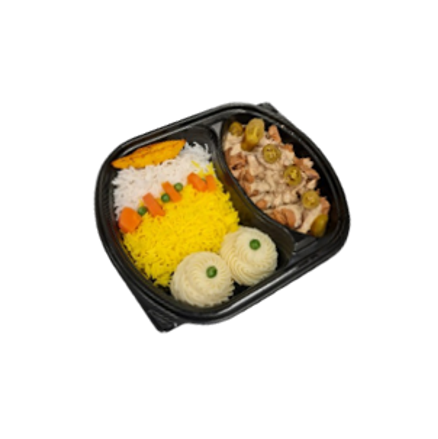 Creamy Jalapeño Meat With Rice Mashed Potatoes And Vegetables