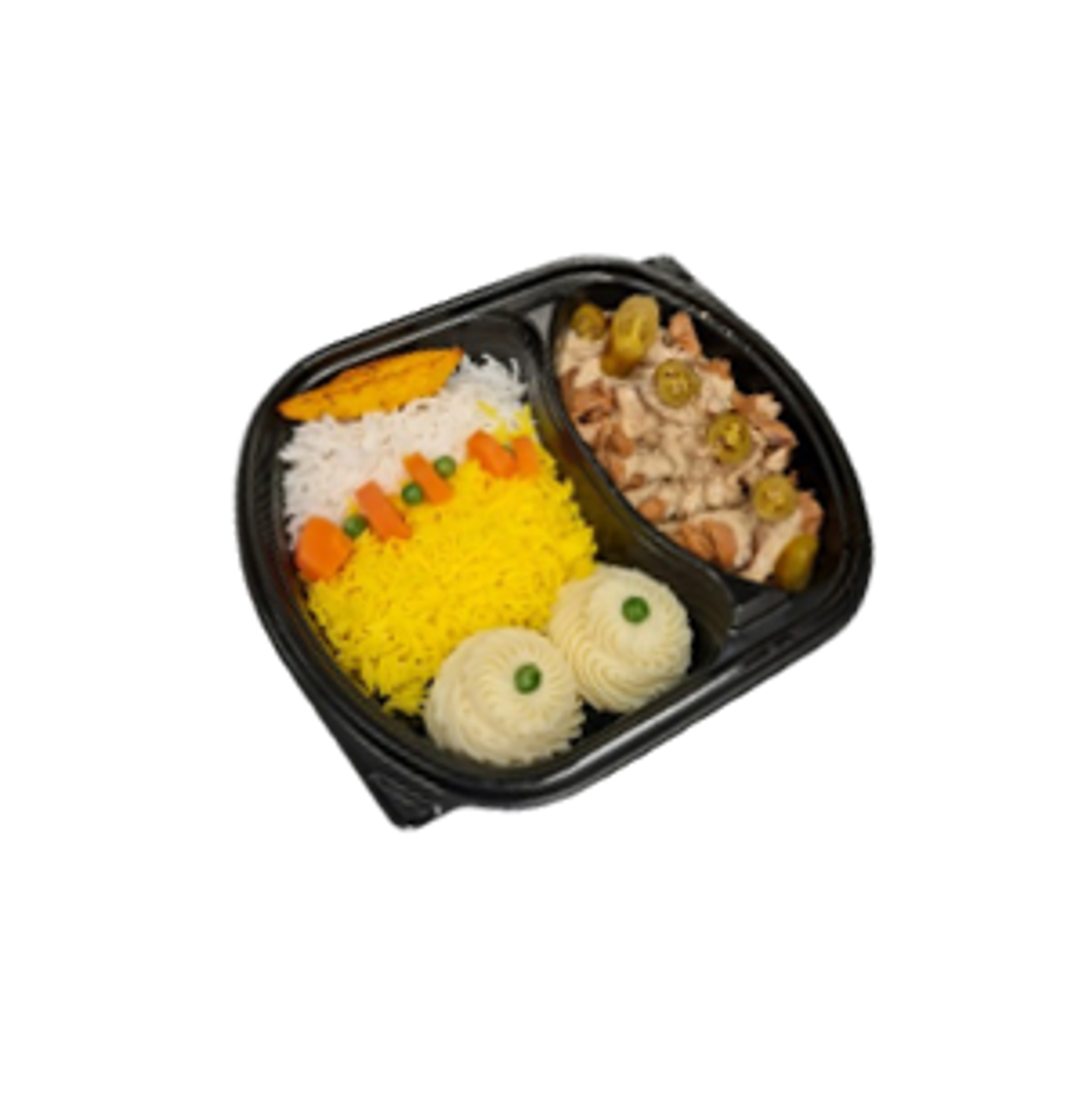 Creamy Jalapeño Meat With Rice Mashed Potatoes And Vegetables