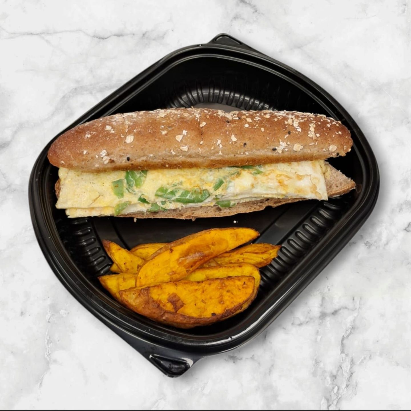 Vegetable Omelet With Potato Wedges