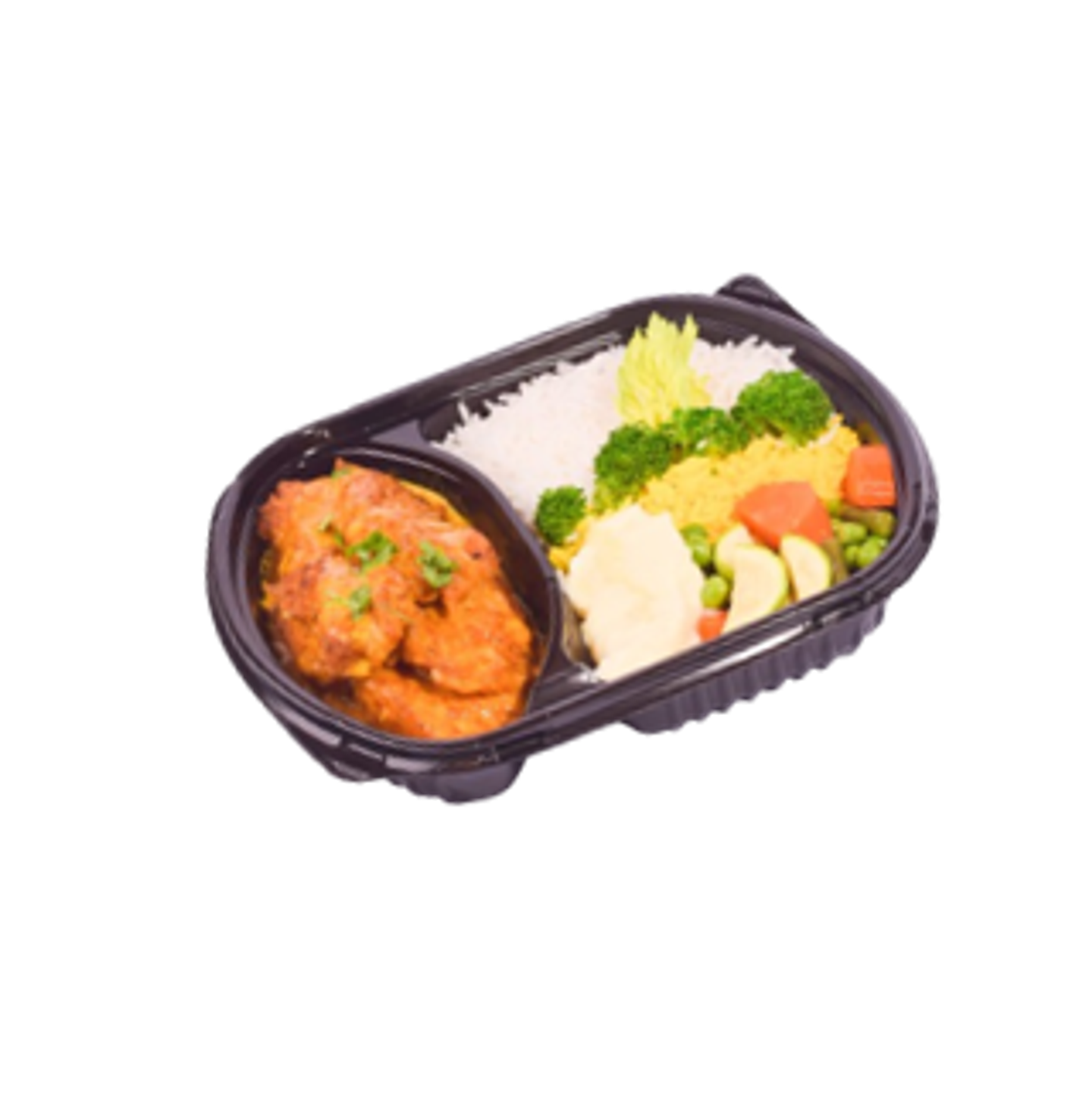 Salmon With Tomatoes And Basil With Mixed Rice And Mashed Potatoes