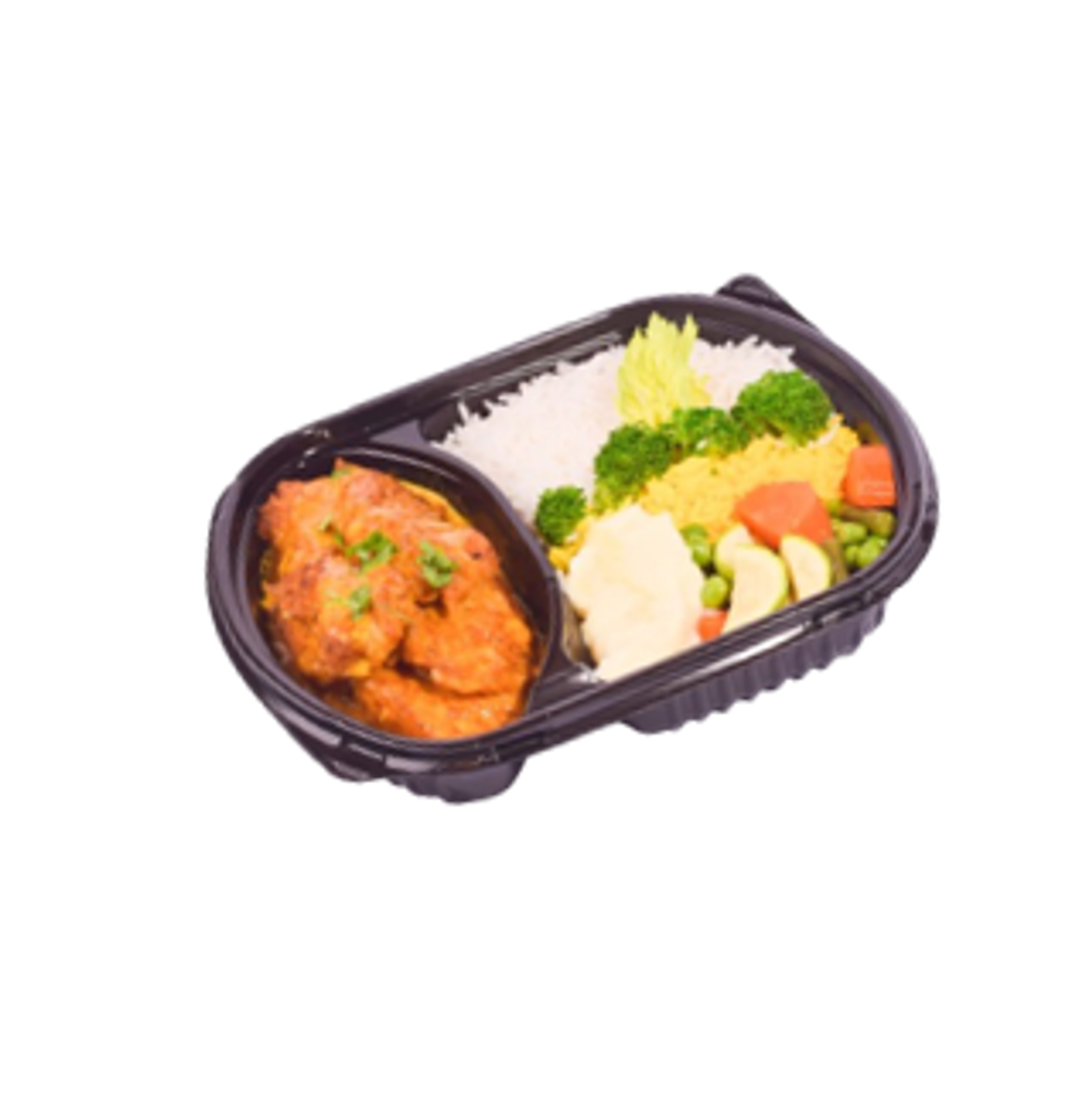 Salmon With Tomatoes And Basil With Mixed Rice And Mashed Potatoes