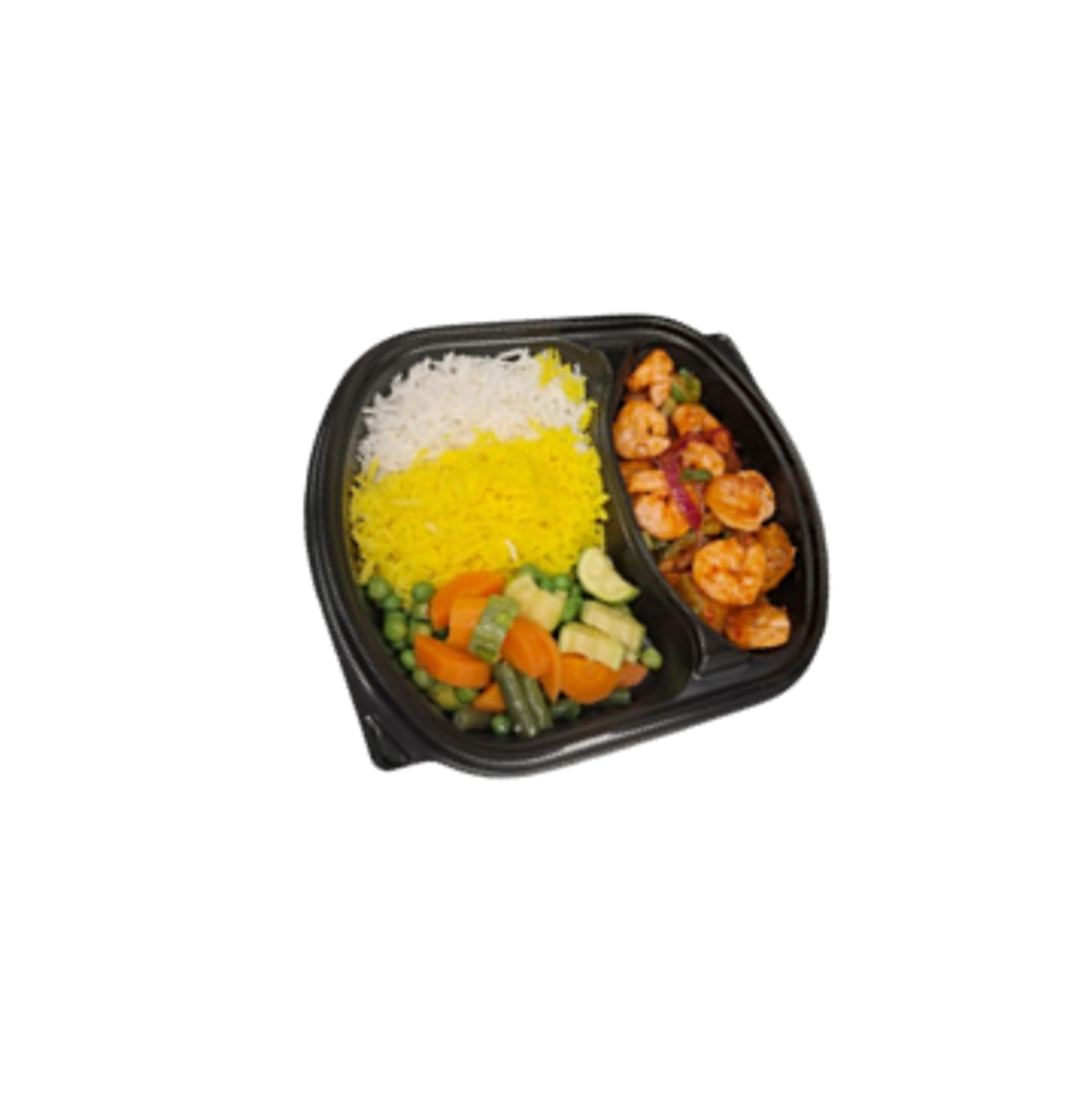 Shrimp Fajita With Mixed Rice Potatoes And Wedges