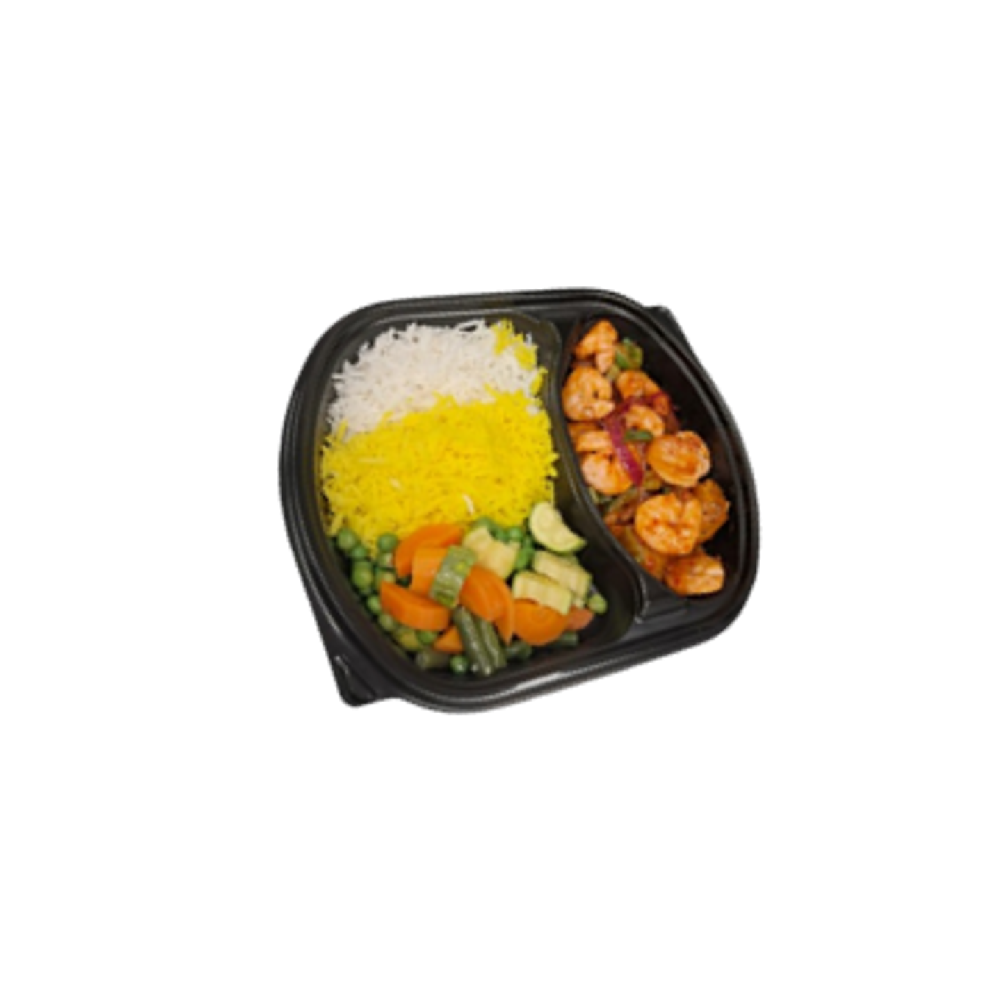 Shrimp Fajita With Mixed Rice Potatoes And Wedges