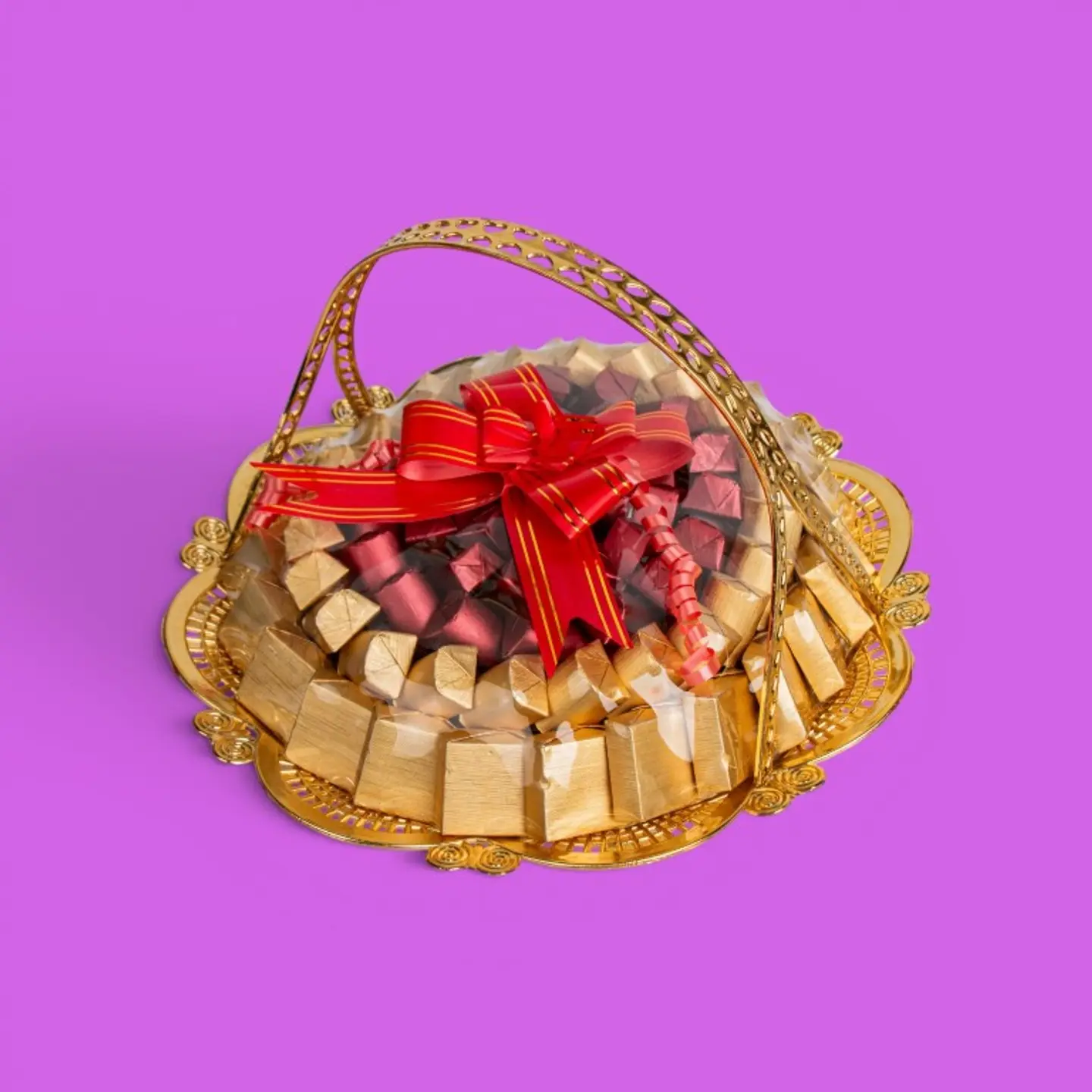 Luxury Gold Wrapped Belgian Chocolate Tray