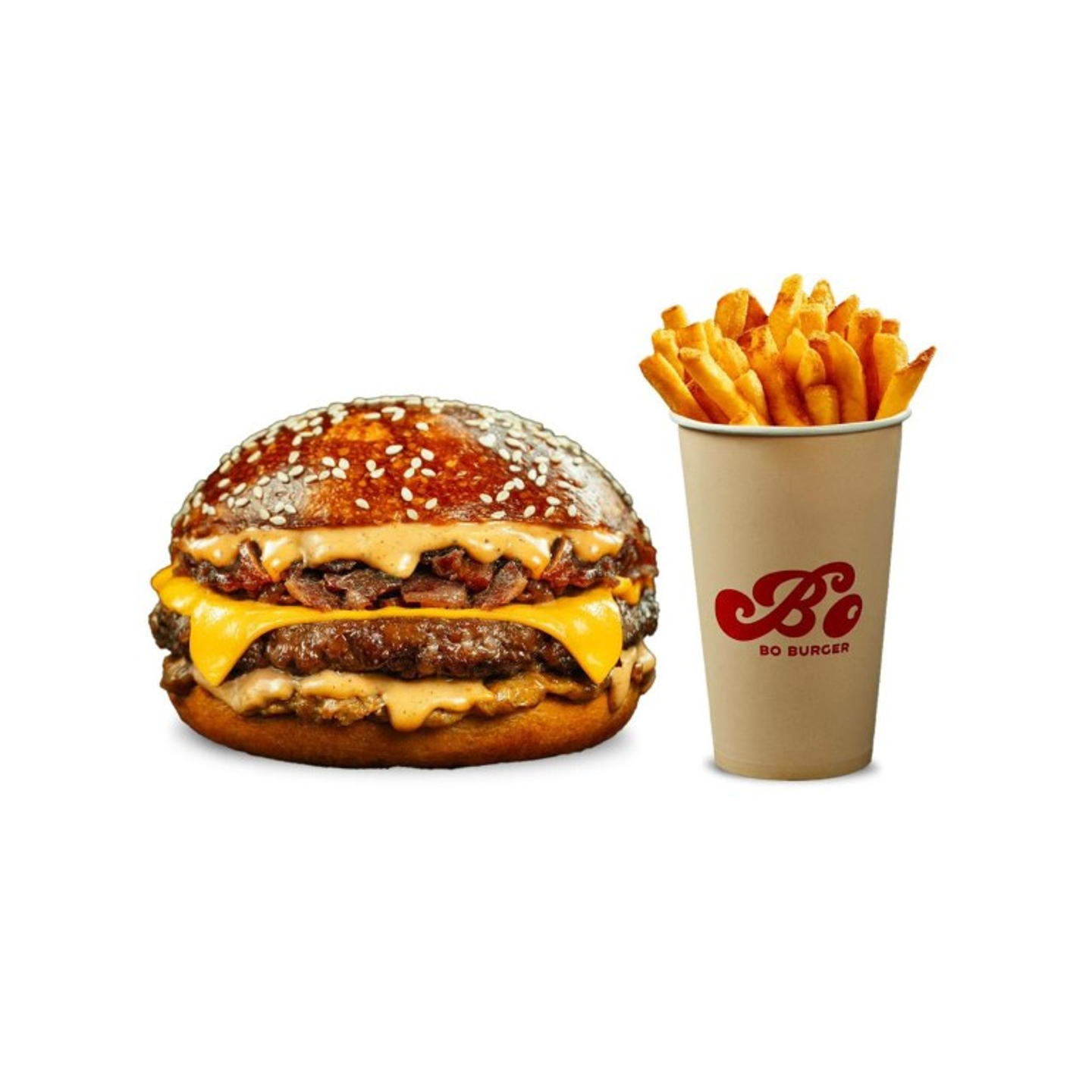 Bacon Jam Burger And Fries