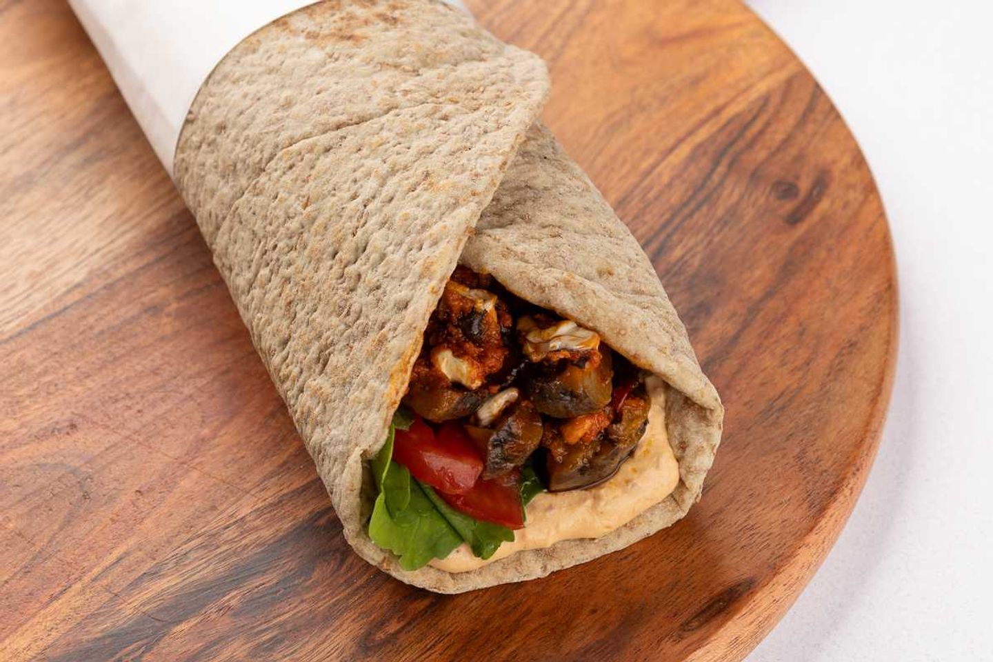 Spicy Eggplant And Muhammara Hummus Wrap [ 1+1 ]