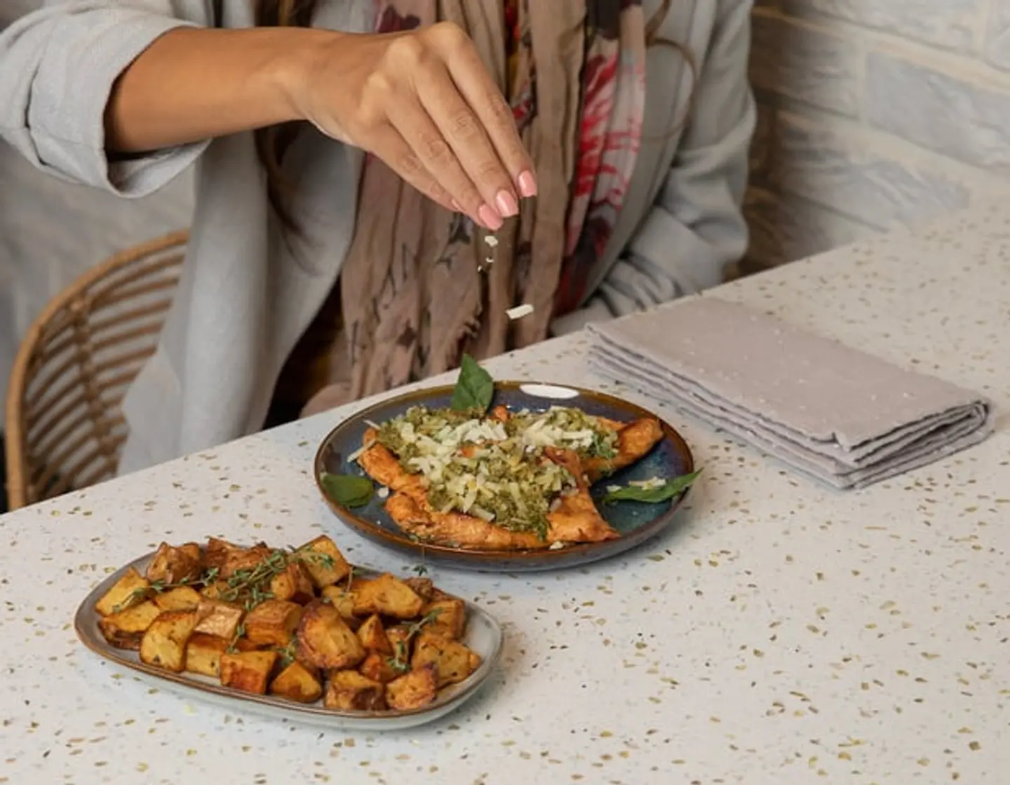 دجاج البيستو بالبارميزان