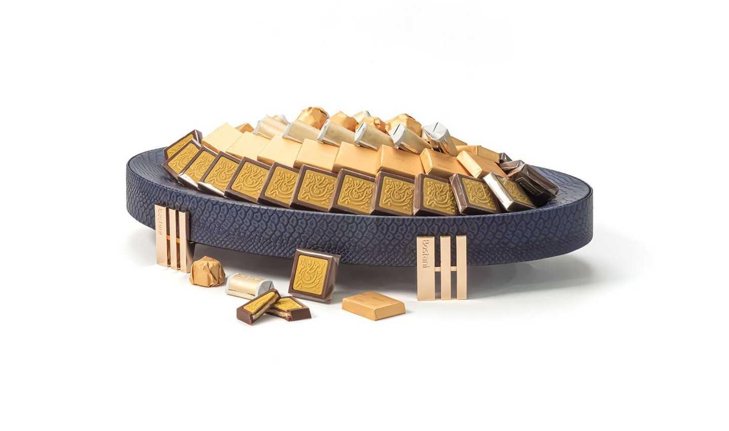 Small Oval Eid Mubarak Navy Tray With Legs