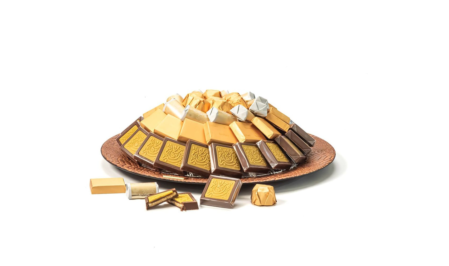 Small Circle Eid Mubarak Brown Tray