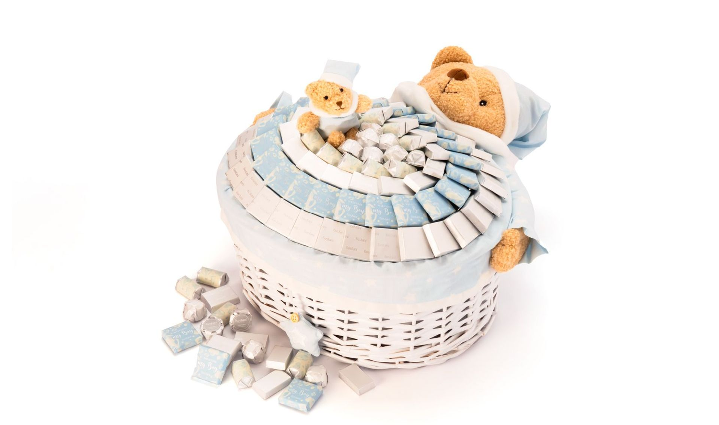 Blue Teddy Bear Baby Basket – 1370g
