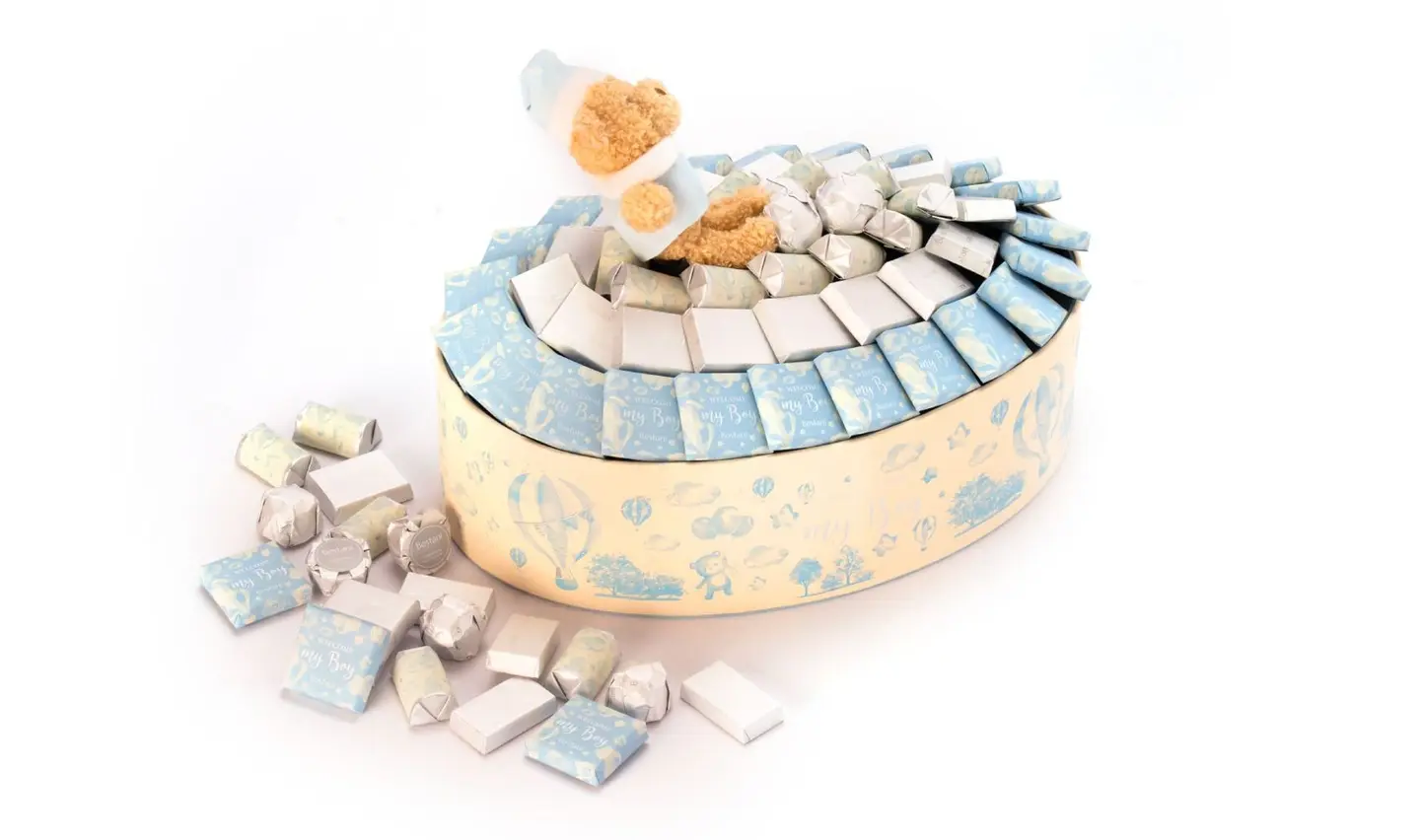 Blue Teddy Bear Baby Basket – 870g