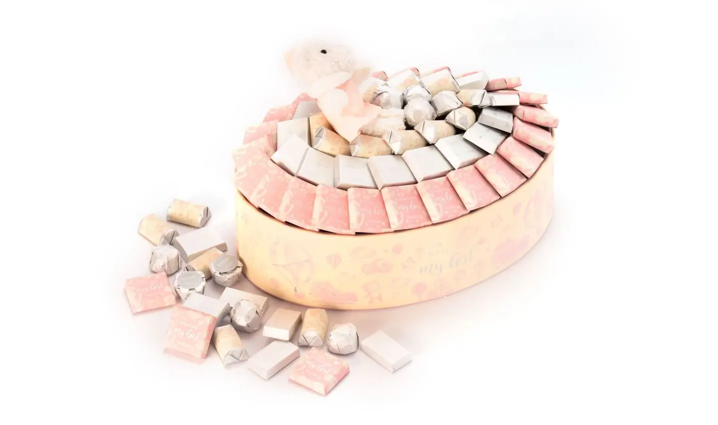 Pink Teddy Bear Baby Basket – 870g