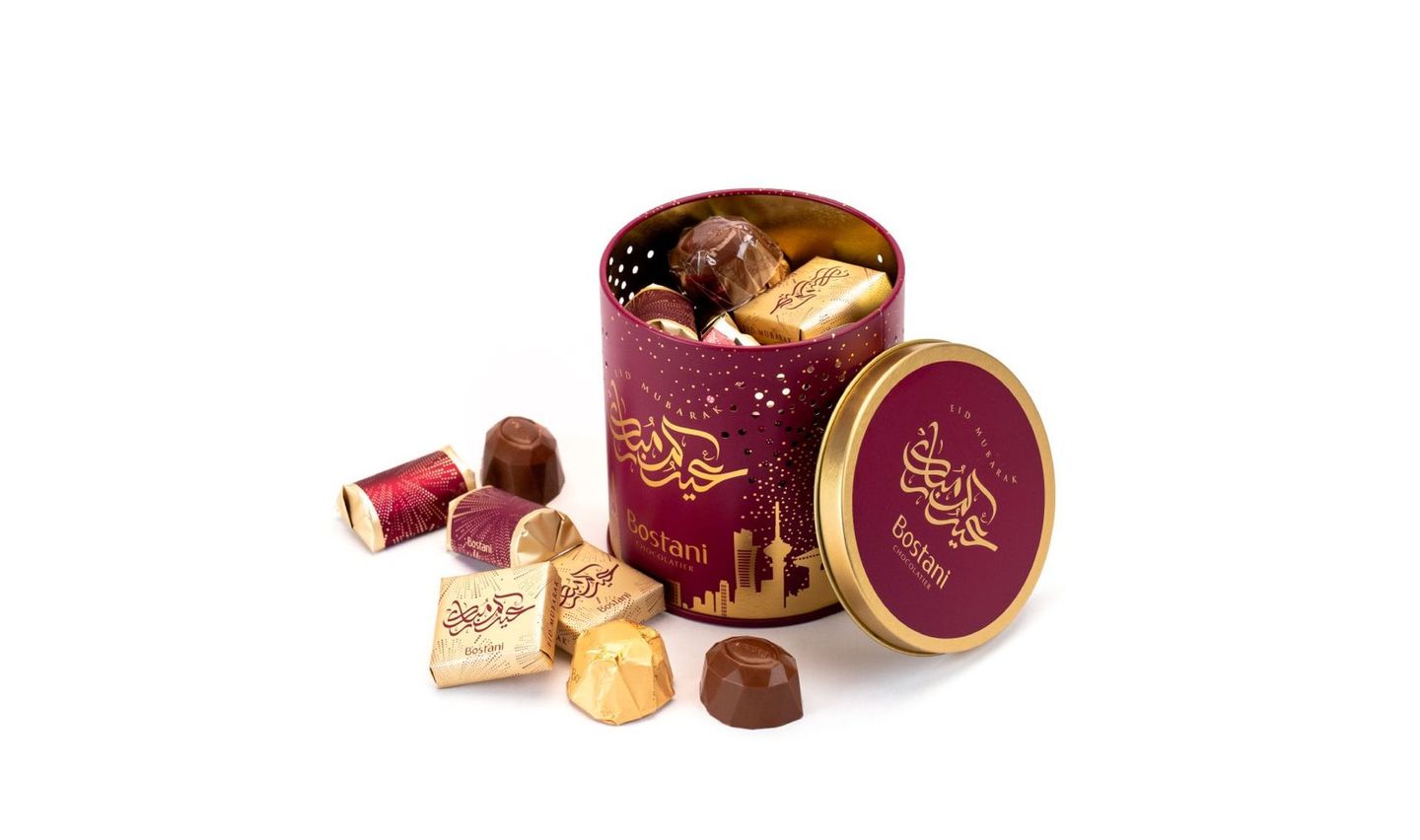 Eid Tin Chocolate Box – 12 Pcs With Candle Light