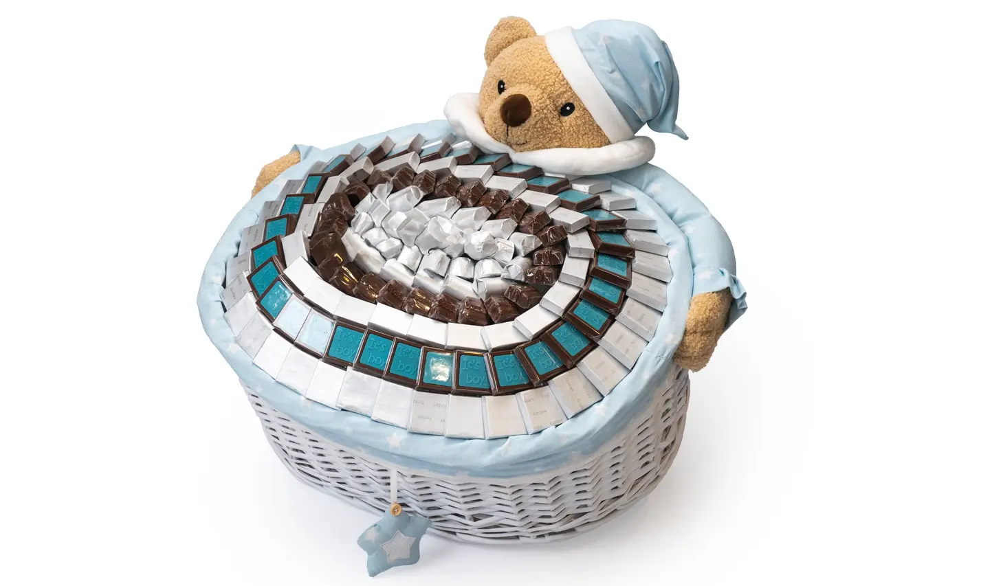 Teddy Bear Baby Boy Basket – 2180g