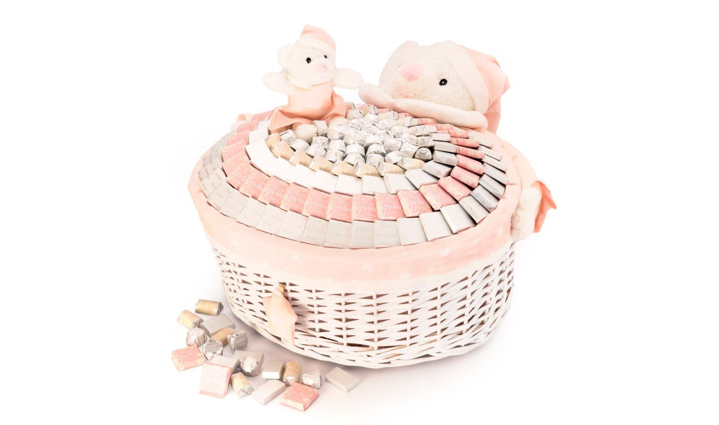 Girl Teddy Bear Baby Basket – 2210g