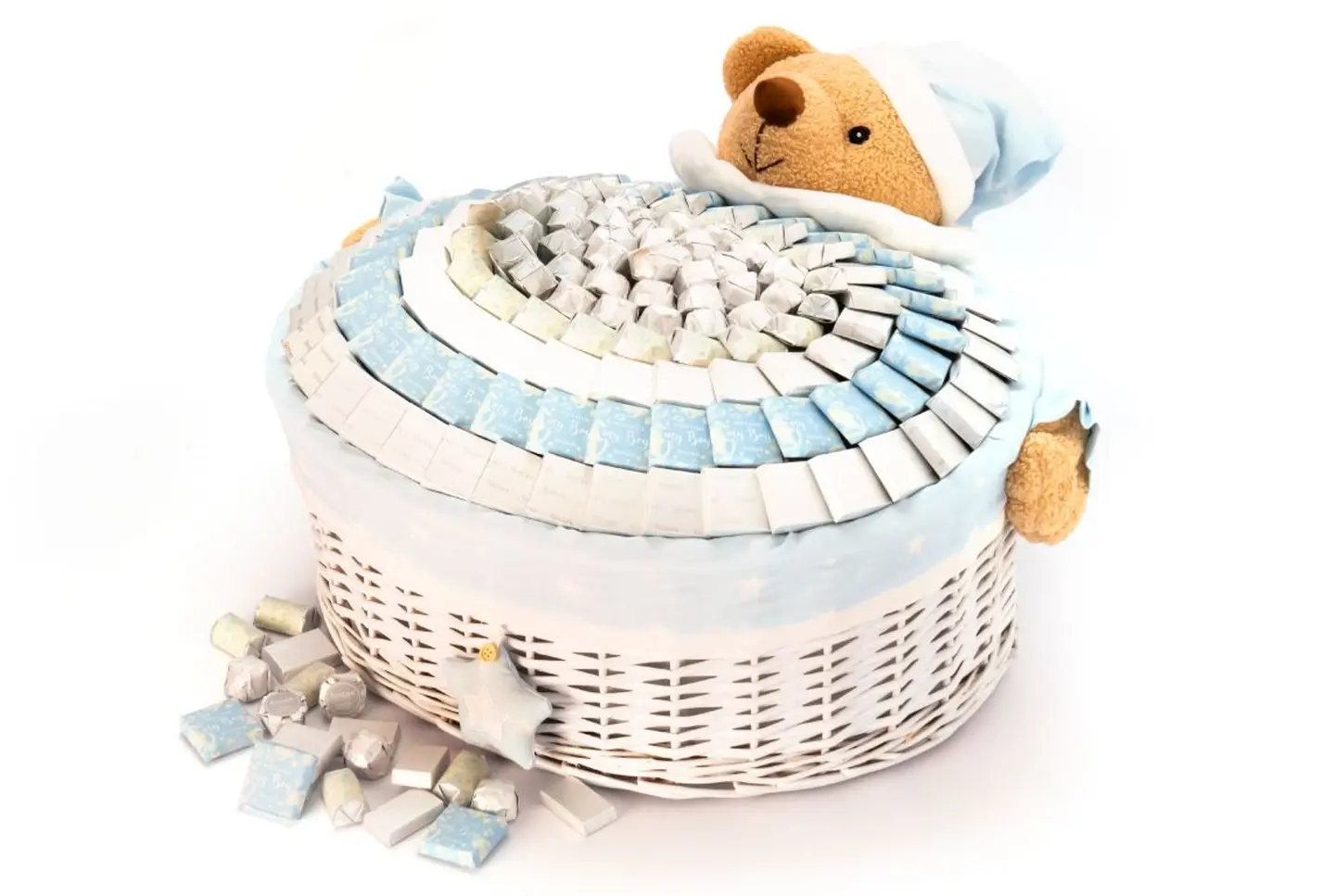 سلة مرحبًا بالمولود باللون الأزرق – 2210 جرام