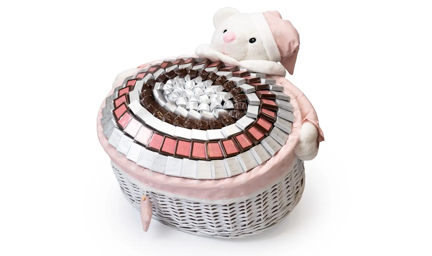 Teddy Bear Baby Girl Basket – 2180g