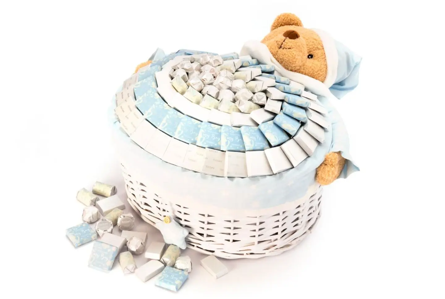 سلة مرحبًا بالمولود باللون الأزرق – 1370 جرام