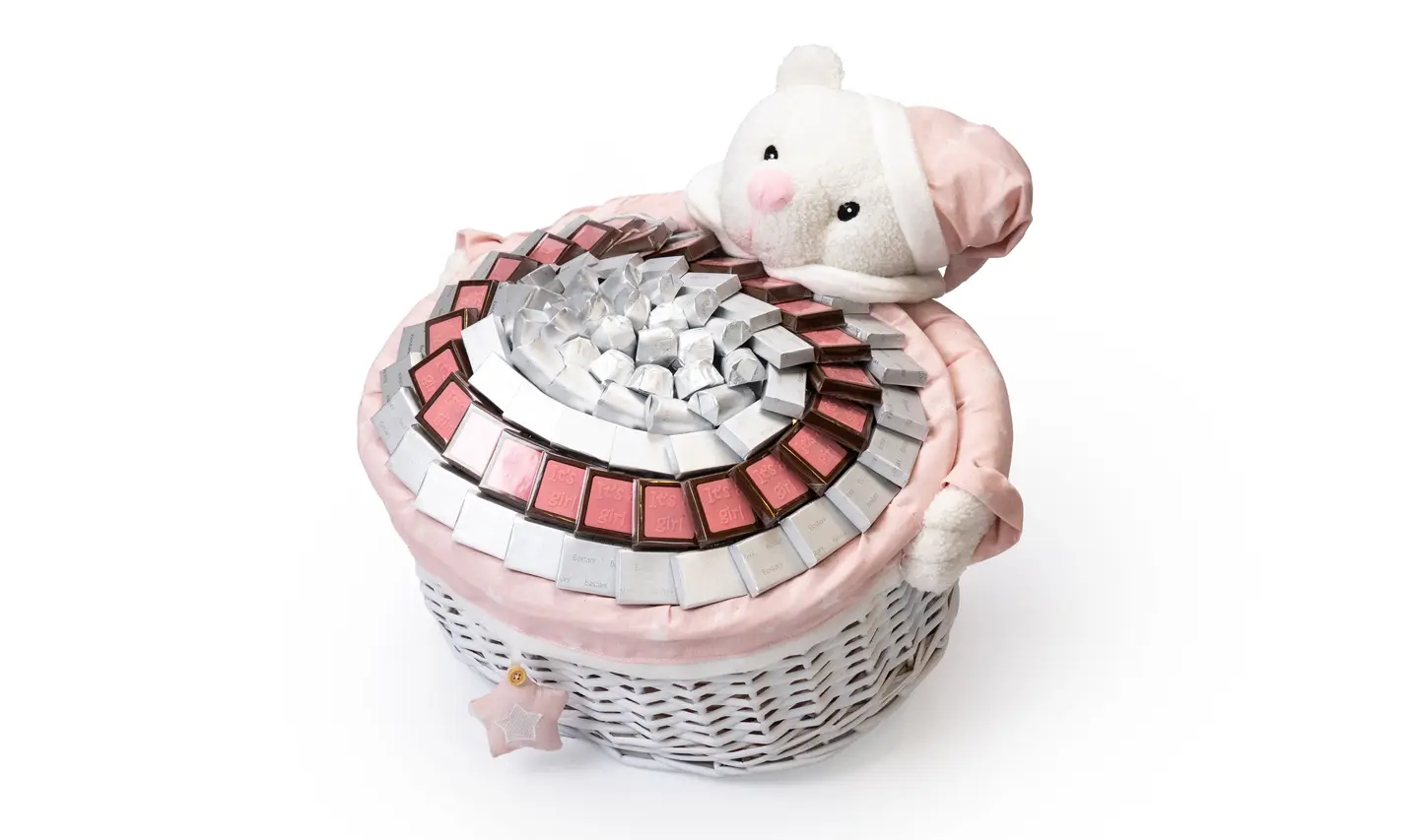 Teddy Bear Baby Girl Basket – 1410g