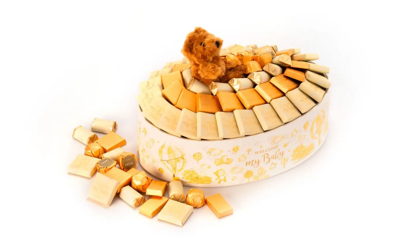Beige Teddy Bear Baby Basket – 870g