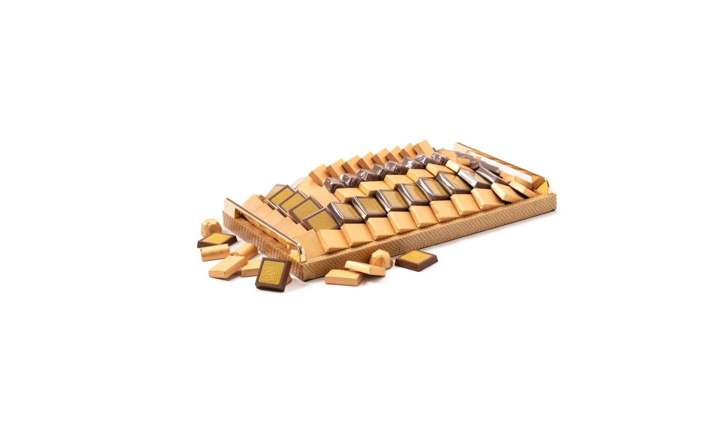 Congratulations Gold Leather Tray With Handles – 1440g